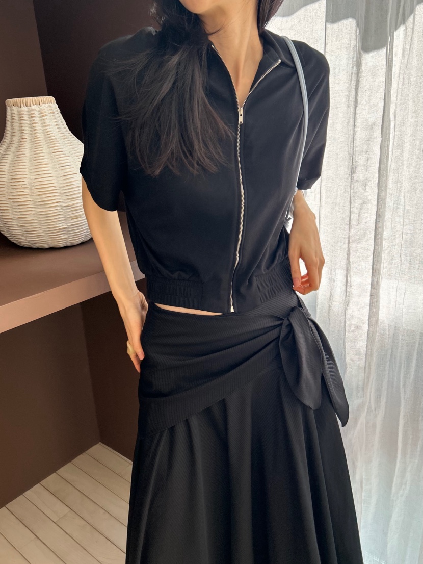 ME MO韓國東大門代購女士新品26春夏推薦襯衫蕾絲衫拉鏈ME MO襯衫/蕾絲衫圖色2