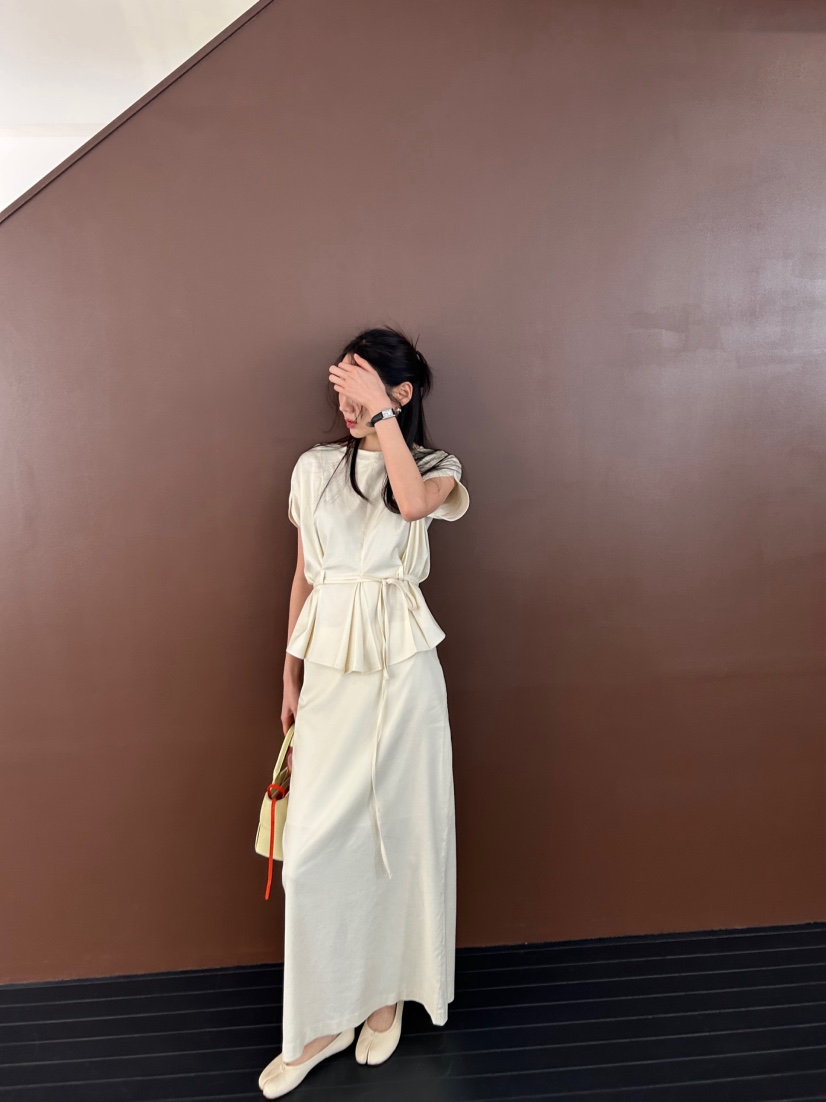 ME MO韓國東大門代購女裝新款推薦26春夏襯衫蕾絲衫含腰繩ME MO襯衫/蕾絲衫