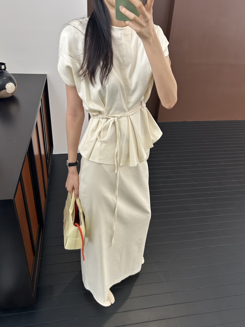 ME MO韓國東大門代購女裝新款推薦26春夏襯衫蕾絲衫含腰繩ME MO襯衫/蕾絲衫