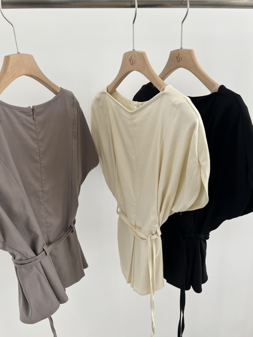 ME MO韓國東大門代購女裝新款推薦26春夏襯衫蕾絲衫含腰繩ME MO襯衫/蕾絲衫