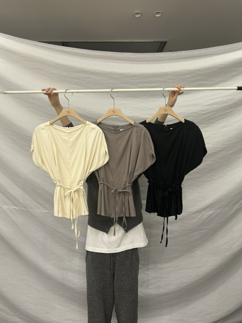 ME MO韓國東大門代購女裝新款推薦26春夏襯衫蕾絲衫含腰繩ME MO襯衫/蕾絲衫