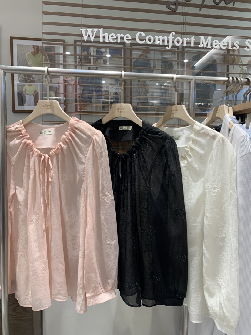 DE GO YOU韓國直郵實拍女裝新品休閑26春夏推薦襯衫蕾絲衫DE GO YOU襯衫/蕾絲衫