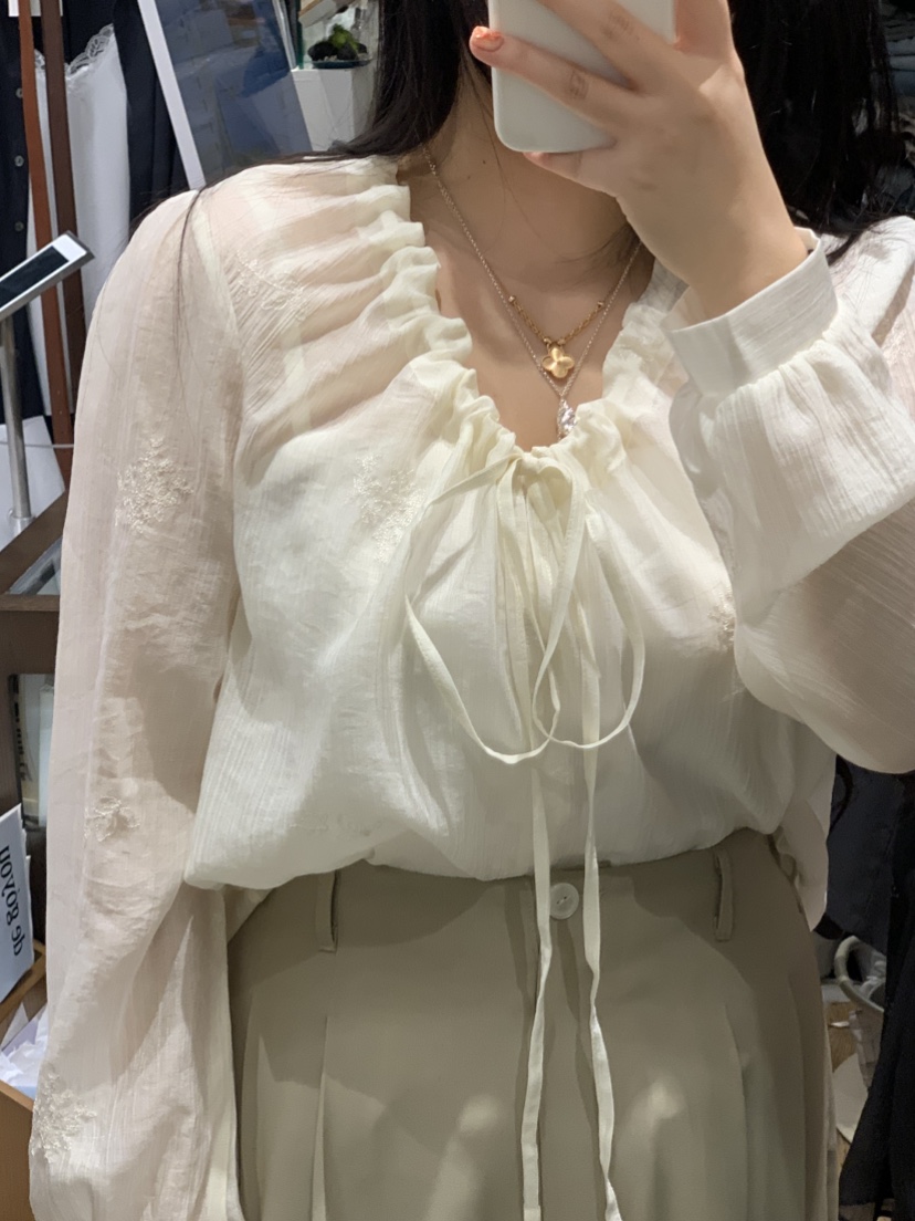 DE GO YOU韓國直郵實拍女裝新品休閑26春夏推薦襯衫蕾絲衫DE GO YOU襯衫/蕾絲衫