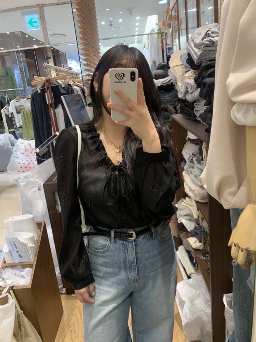 DE GO YOU韓國直郵實拍女裝新品休閑26春夏推薦襯衫蕾絲衫DE GO YOU襯衫/蕾絲衫