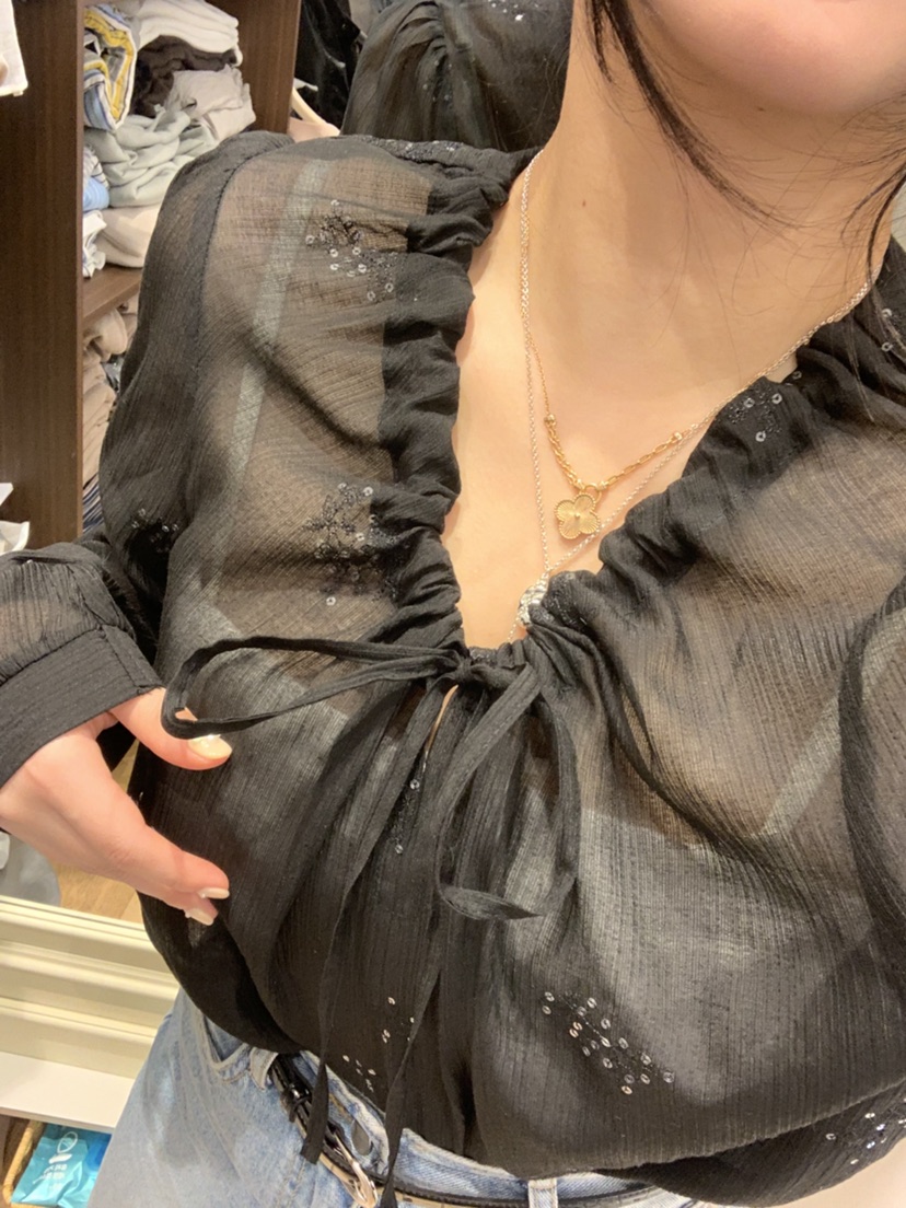 DE GO YOU韓國直郵實拍女裝新品休閑26春夏推薦襯衫蕾絲衫DE GO YOU襯衫/蕾絲衫