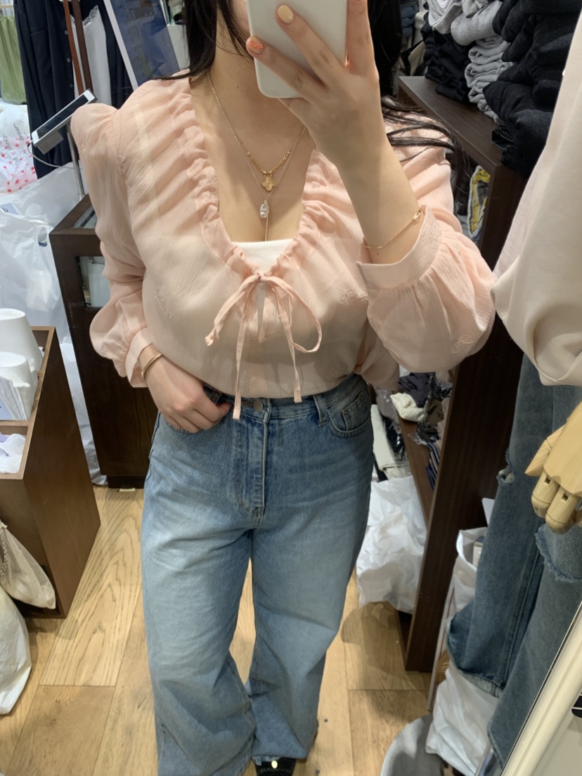 DE GO YOU韓國直郵實拍女裝新品休閑26春夏推薦襯衫蕾絲衫DE GO YOU襯衫/蕾絲衫