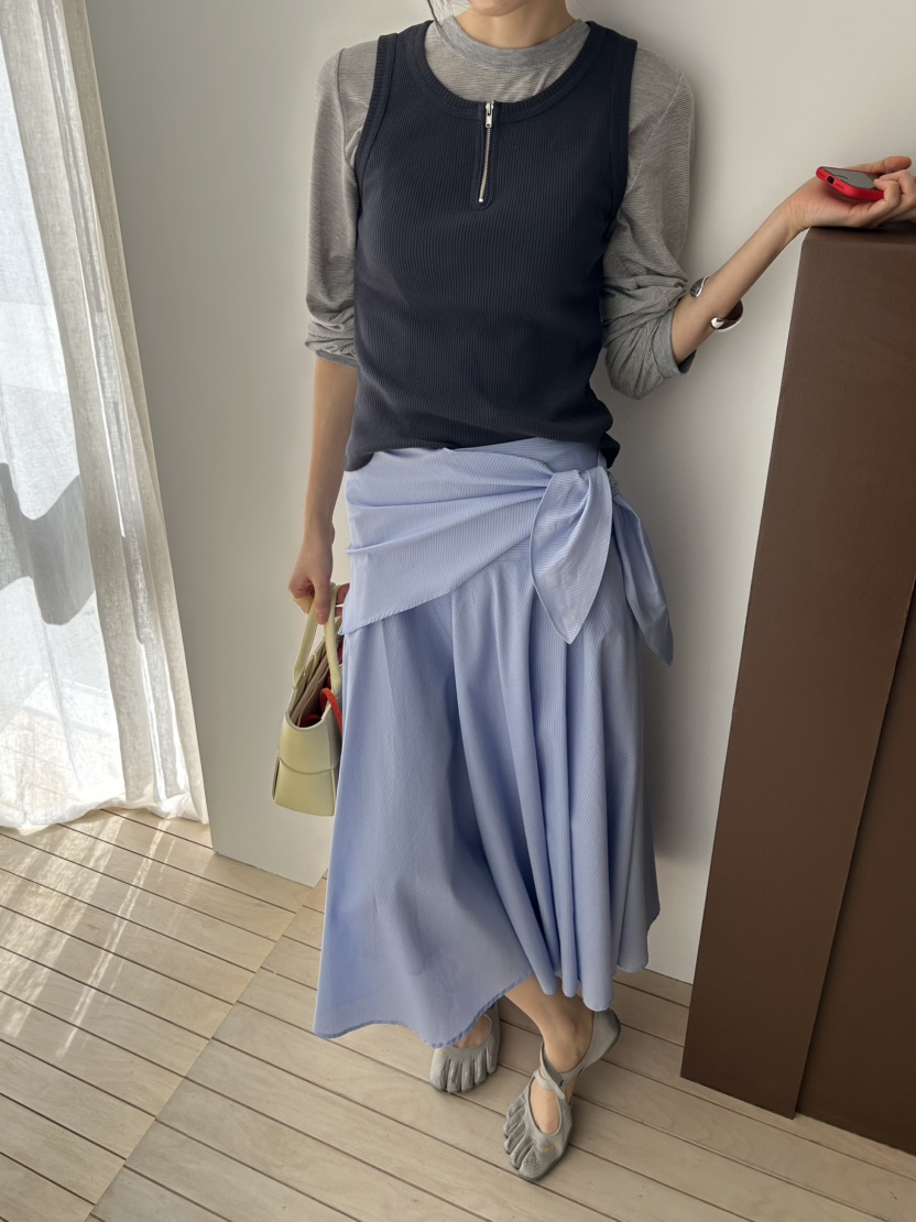 ME MO韓國直郵女裝新品推薦職業26春夏人氣休閑長裙裹身裙ME MO長裙