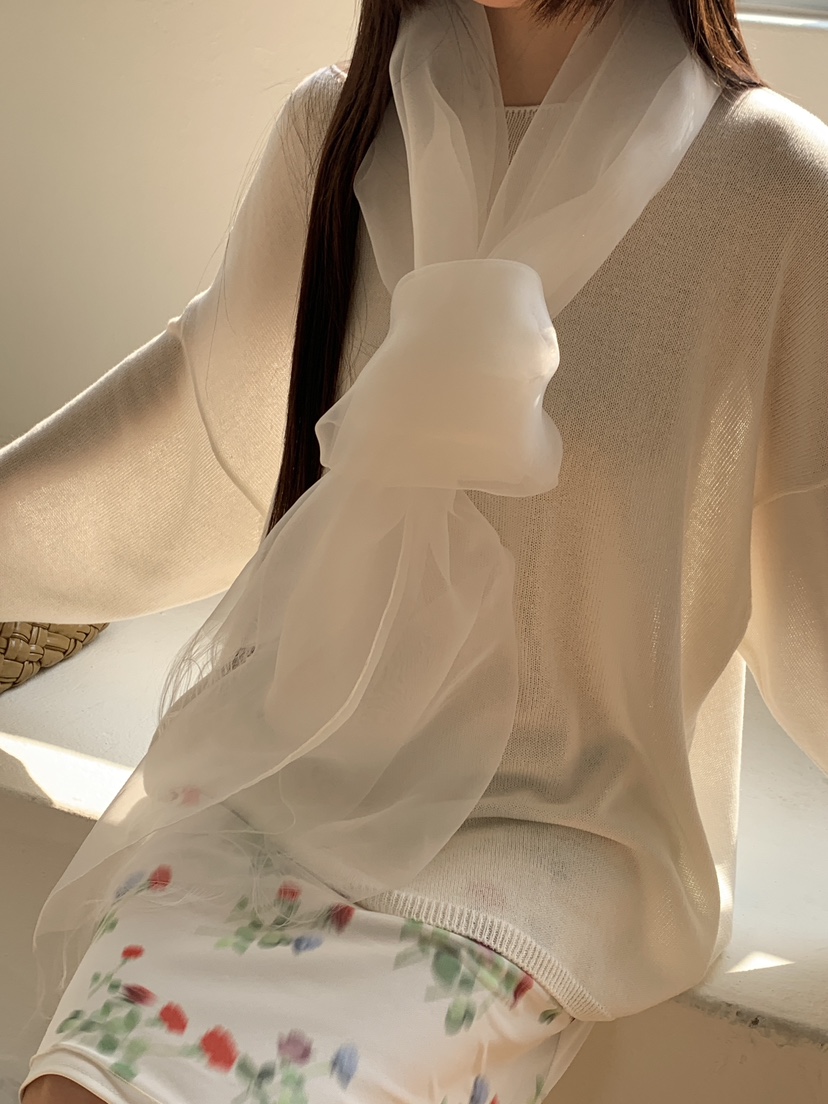 LOGARDEN韓國東大門直郵女士新品職業26春夏圍巾披肩透明LO GARDEN圍巾/披肩