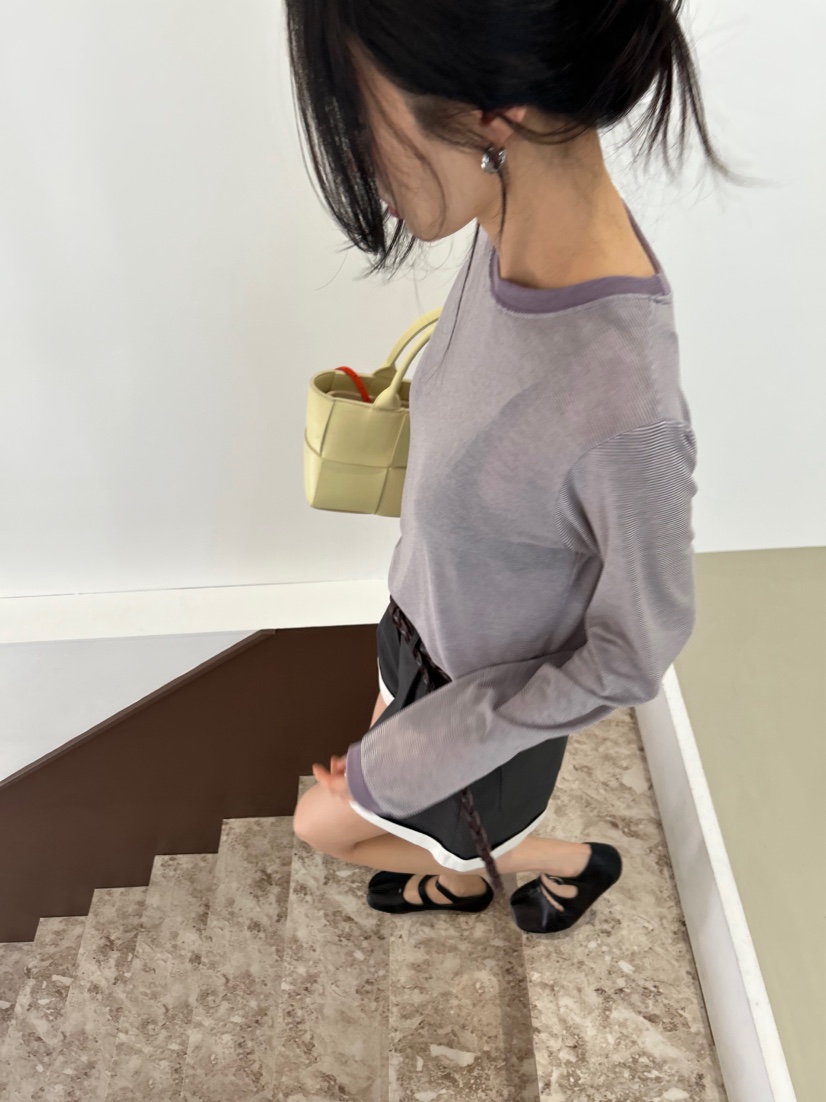 ME MO韓國直郵實拍女士新款推薦26春夏人氣職業休閑長袖T恤ME MO長袖T恤