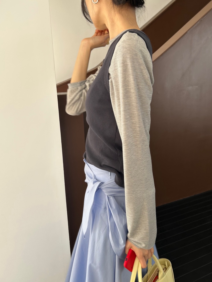 ME MO韓國直郵實拍女士新款推薦26春夏人氣職業休閑長袖T恤ME MO長袖T恤