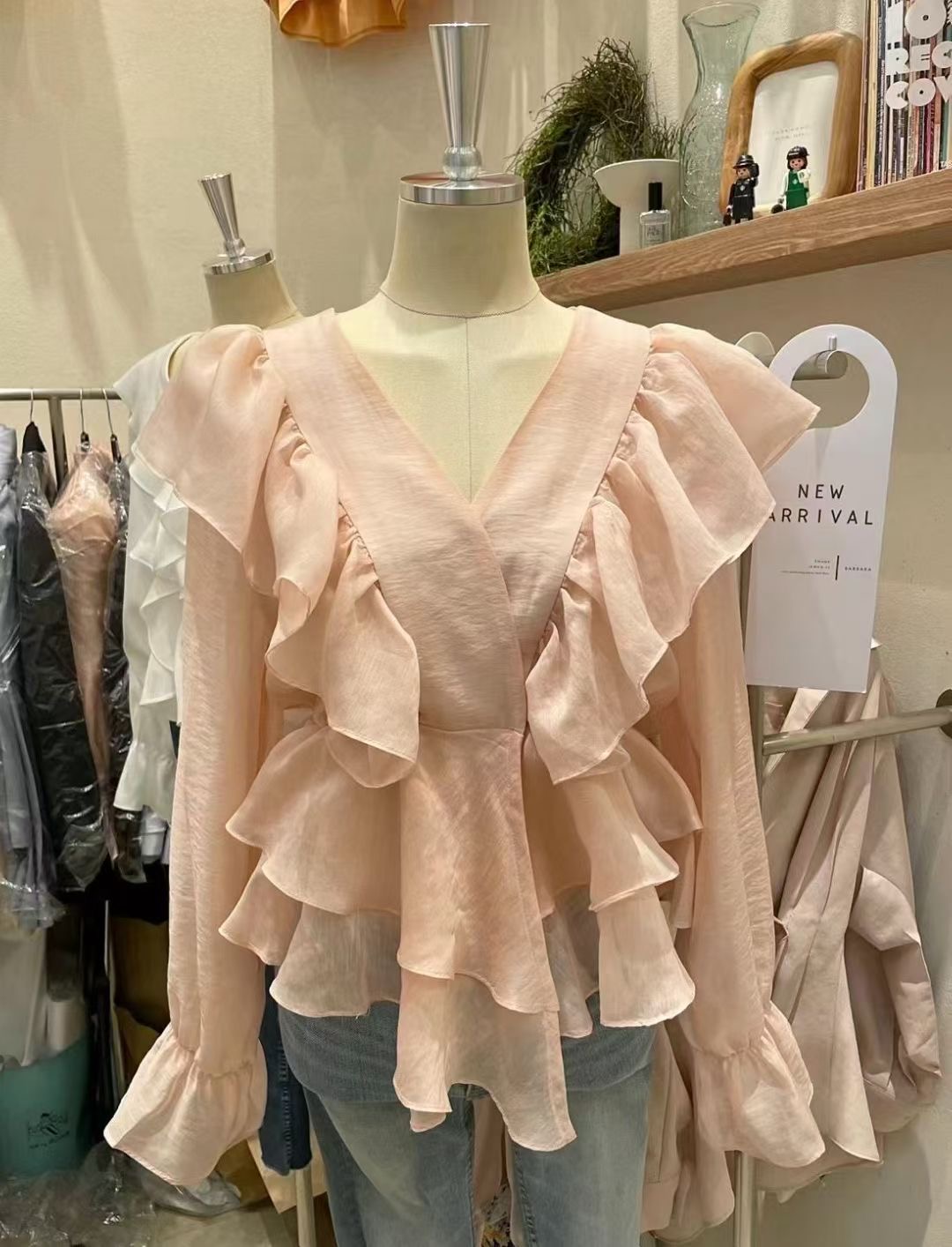 BARBARA GIRL韓國東大門直郵女士新品時尚襯衫蕾絲衫荷葉邊透視BARBARA GIRL襯衫/蕾絲衫圖色3