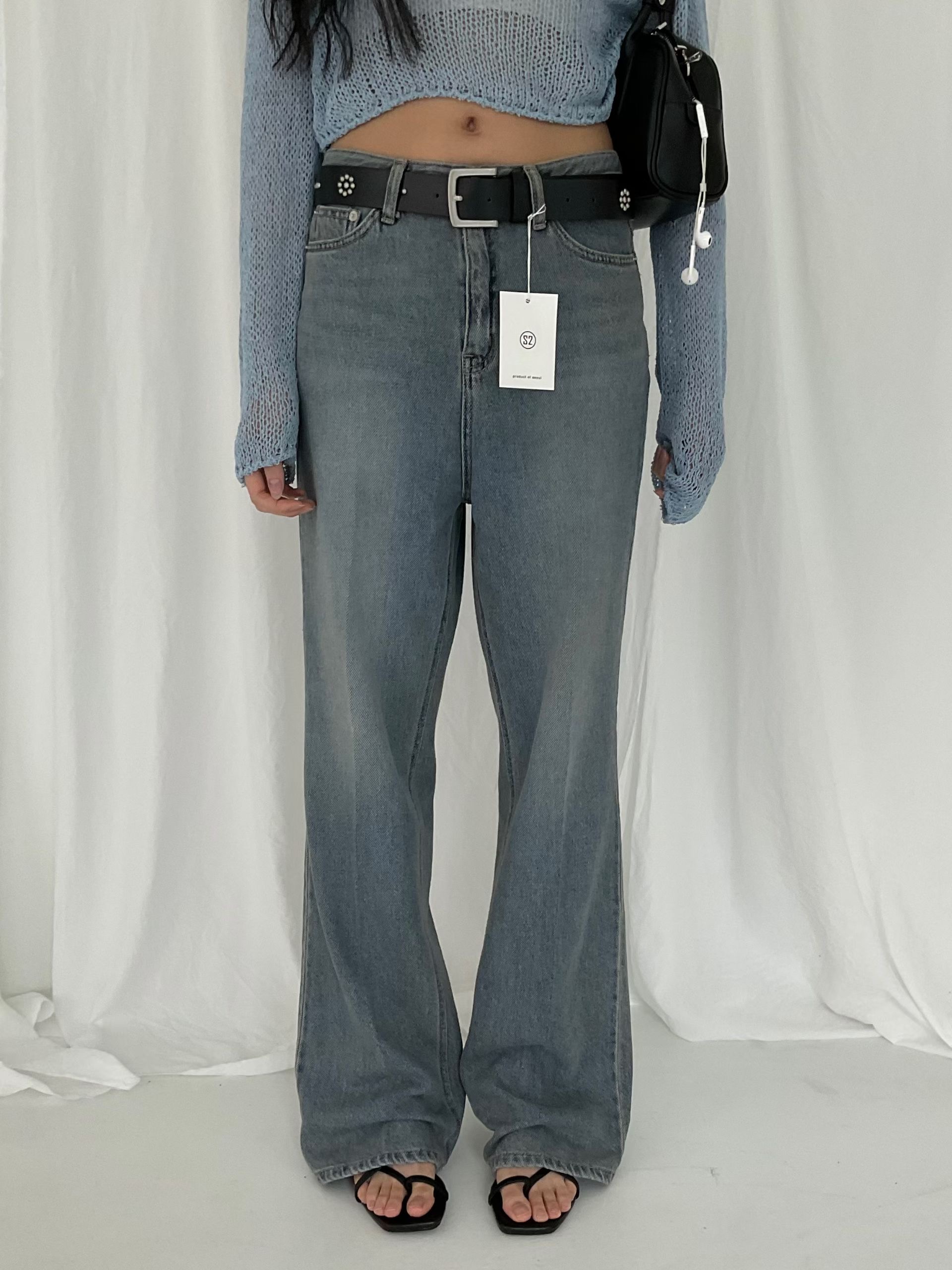 s.2.0韓國東大門直郵女士新款休閑時尚26春夏職業牛仔褲s.2.0牛仔褲