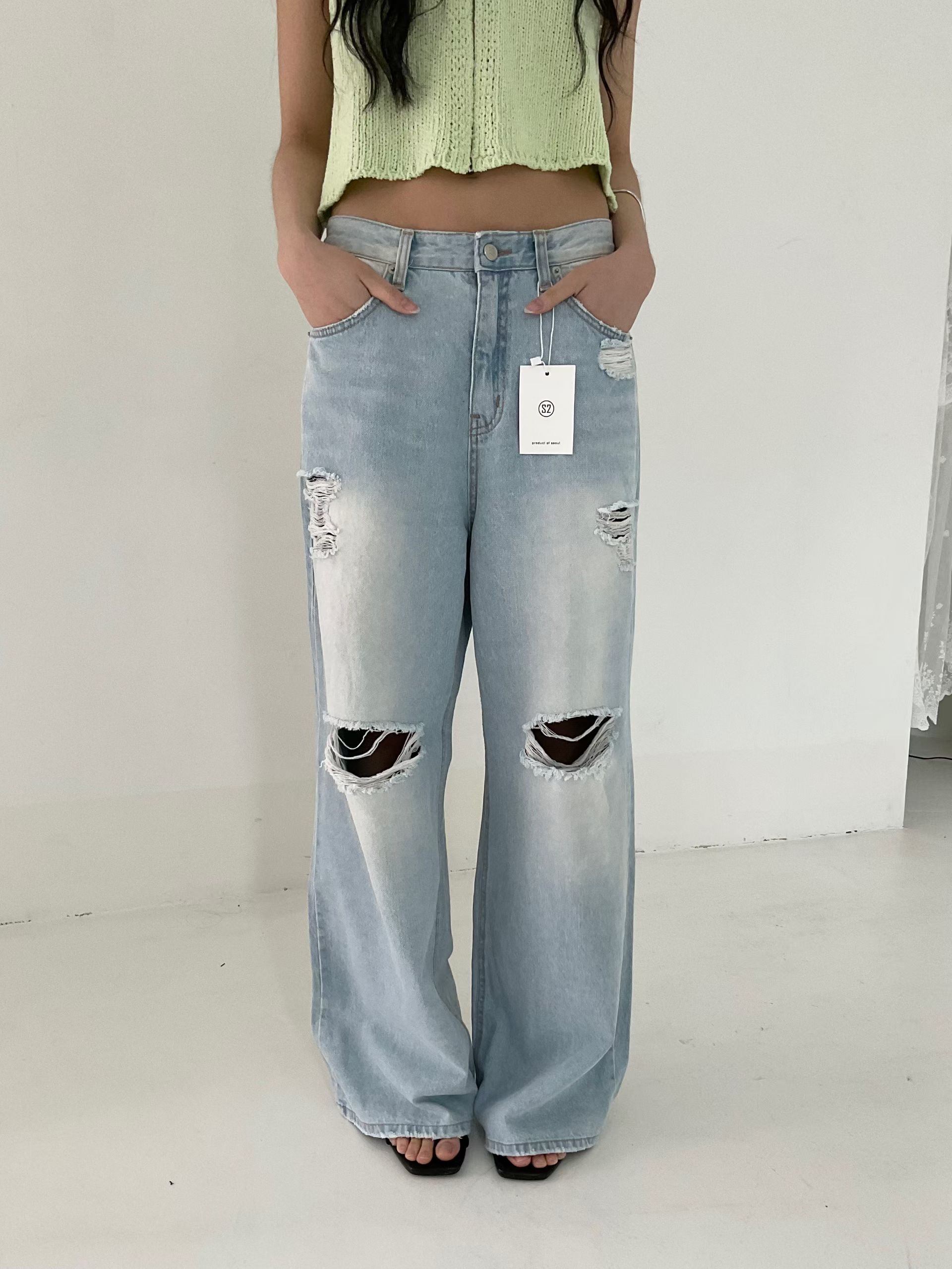 s.2.0韓國代購女裝新品時尚職業熱賣人氣推薦休閑牛仔褲s.2.0牛仔褲