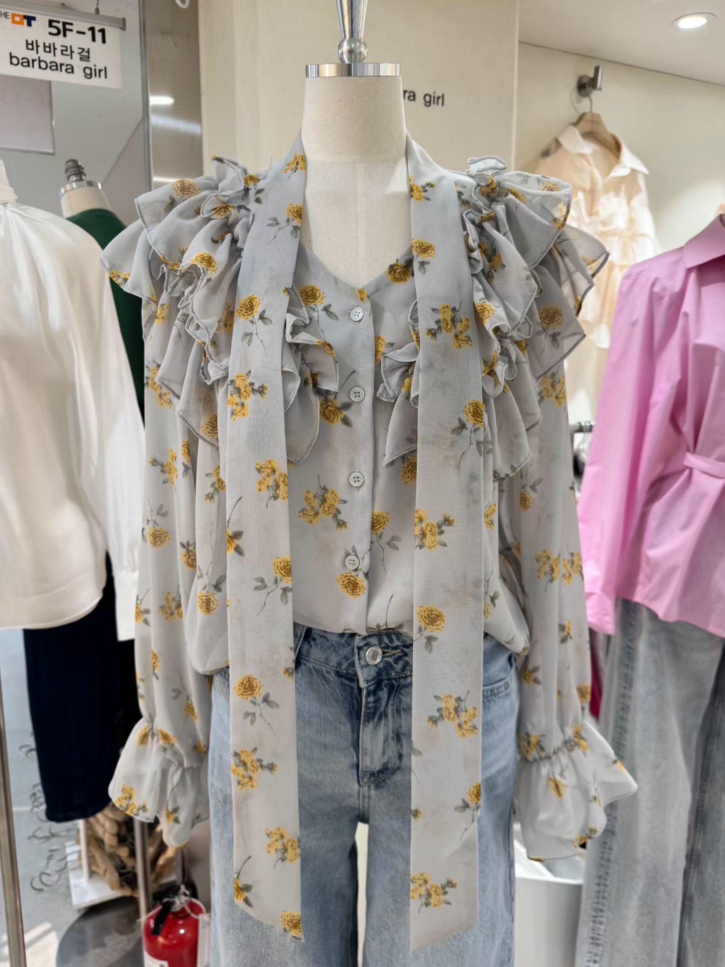 BARBARA GIRL韓國東大門直郵女裝新款26春夏襯衫蕾絲衫荷葉邊雙層BARBARA GIRL襯衫/蕾絲衫圖色4