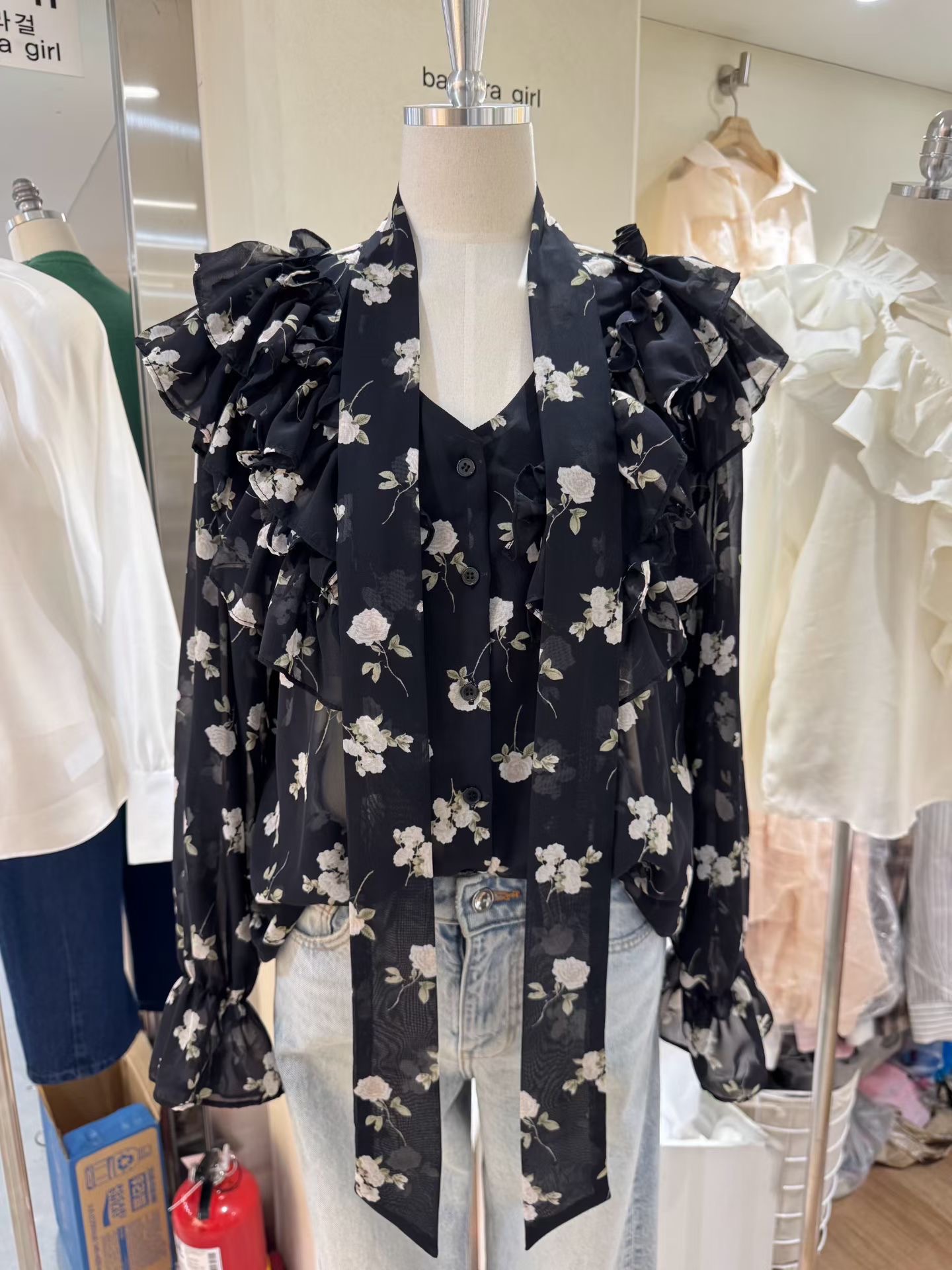 BARBARA GIRL韓國東大門直郵女裝新款26春夏襯衫蕾絲衫荷葉邊雙層BARBARA GIRL襯衫/蕾絲衫圖色5