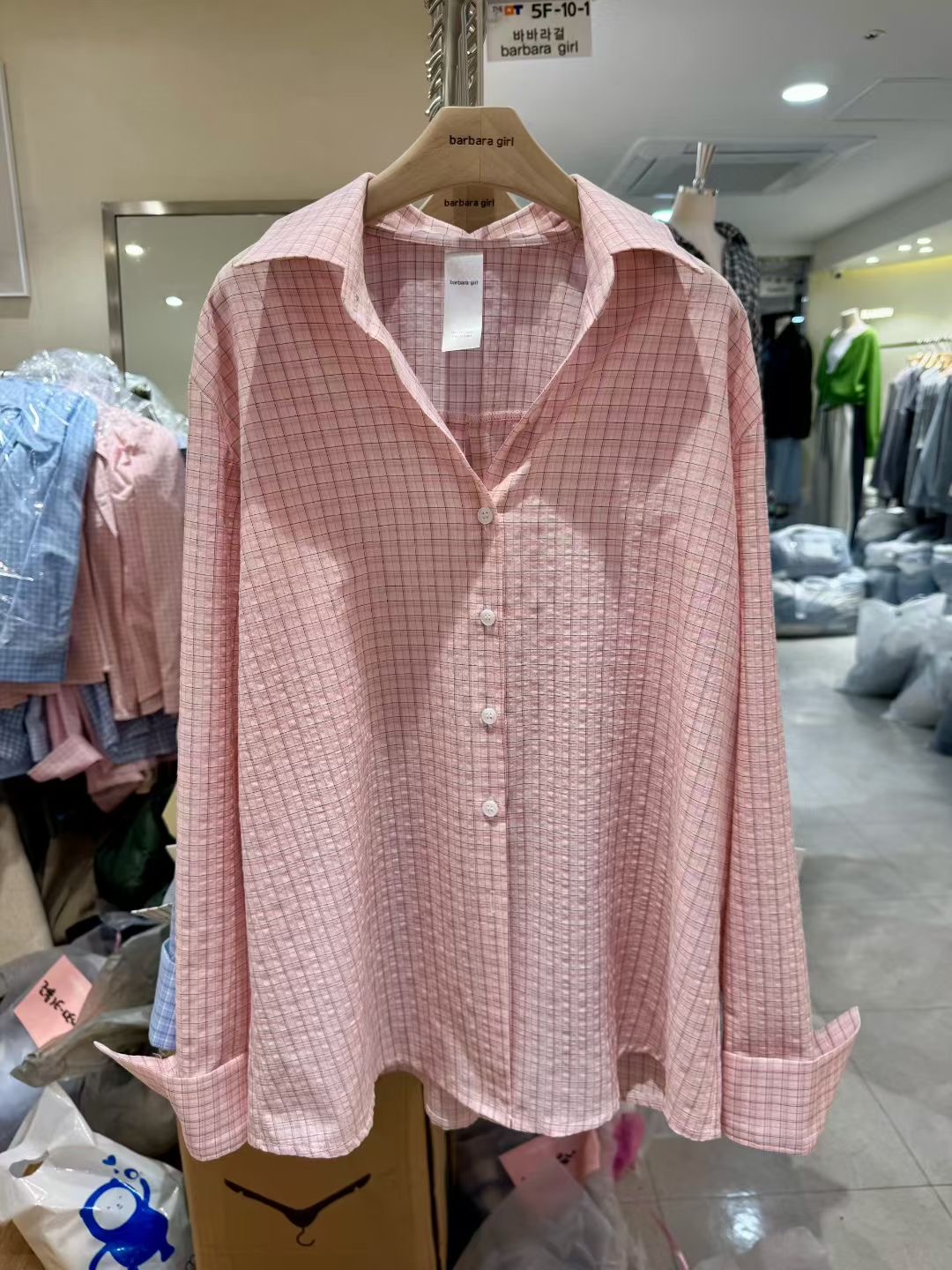 BARBARA GIRL韓國直郵實拍女裝新款人氣26春夏襯衫蕾絲衫格子BARBARA GIRL襯衫/蕾絲衫圖色1