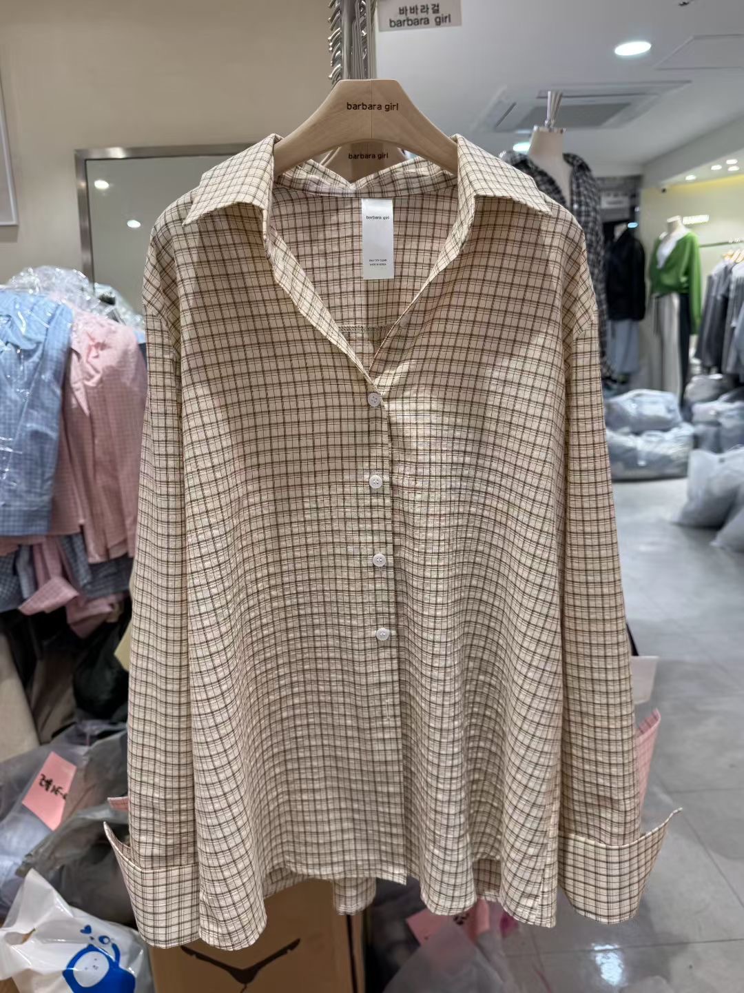 BARBARA GIRL韓國直郵實拍女裝新款人氣26春夏襯衫蕾絲衫格子BARBARA GIRL襯衫/蕾絲衫圖色2