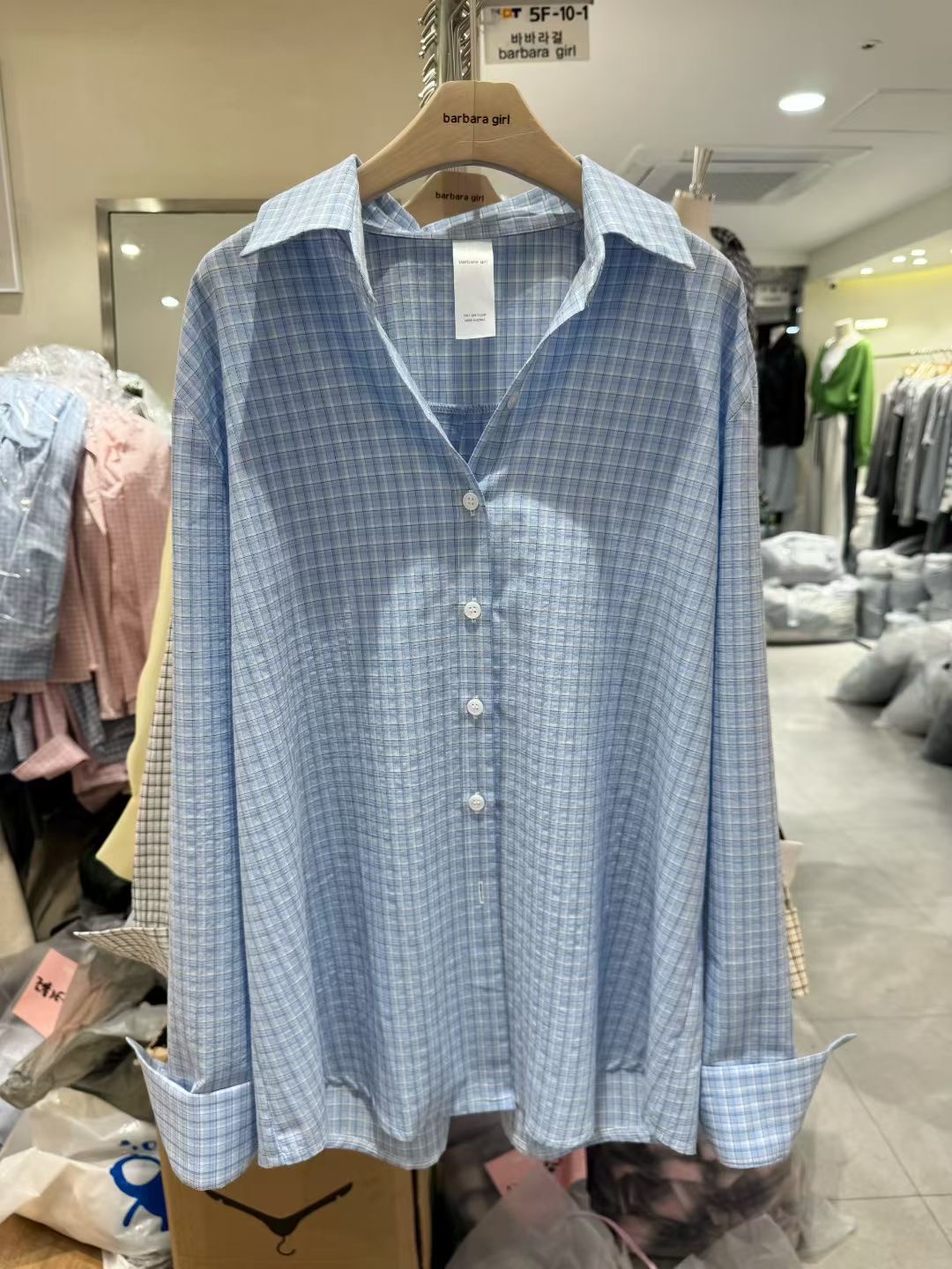 BARBARA GIRL韓國直郵實拍女裝新款人氣26春夏襯衫蕾絲衫格子BARBARA GIRL襯衫/蕾絲衫圖色3