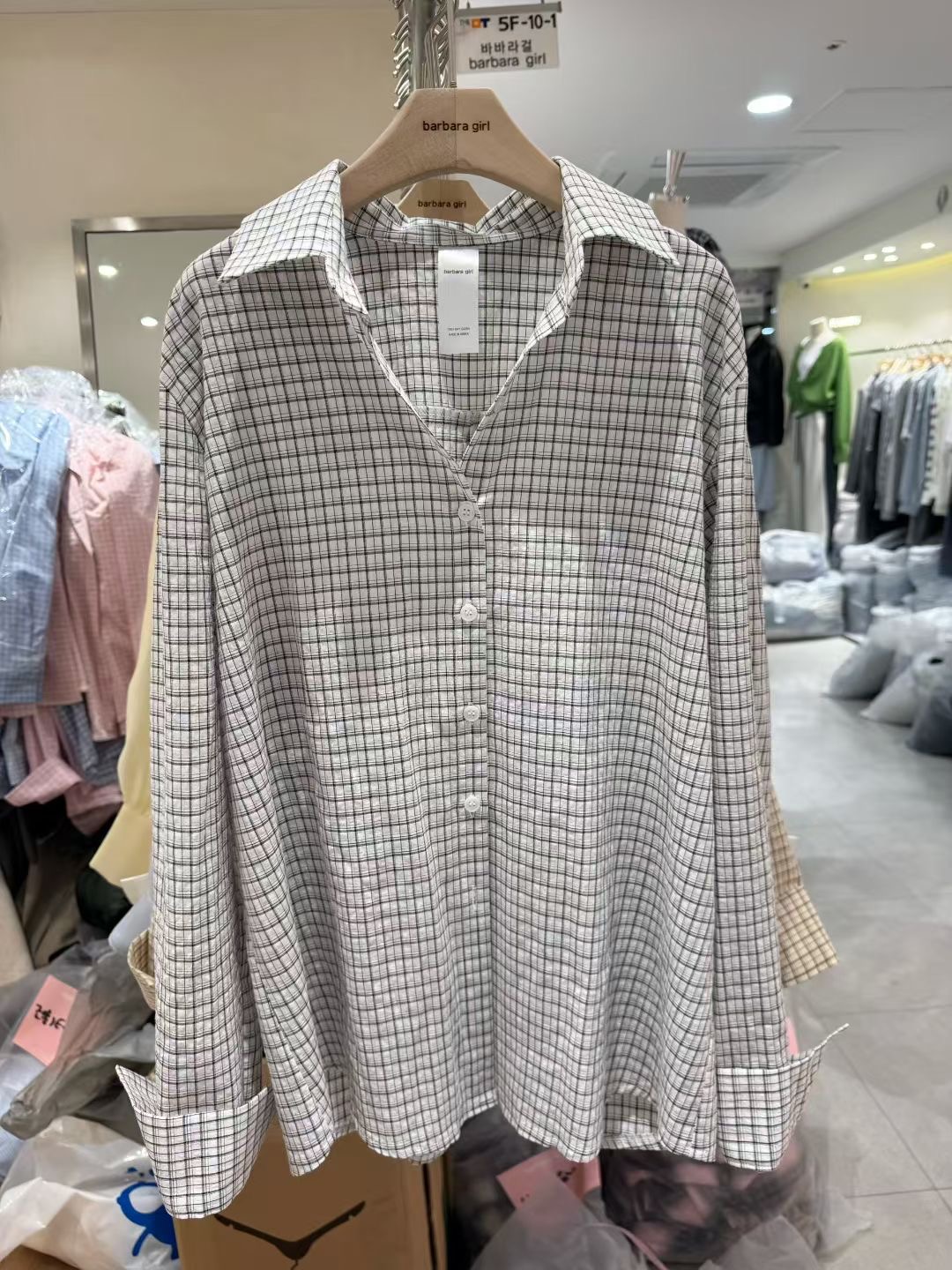BARBARA GIRL韓國直郵實拍女裝新款人氣26春夏襯衫蕾絲衫格子BARBARA GIRL襯衫/蕾絲衫圖色4