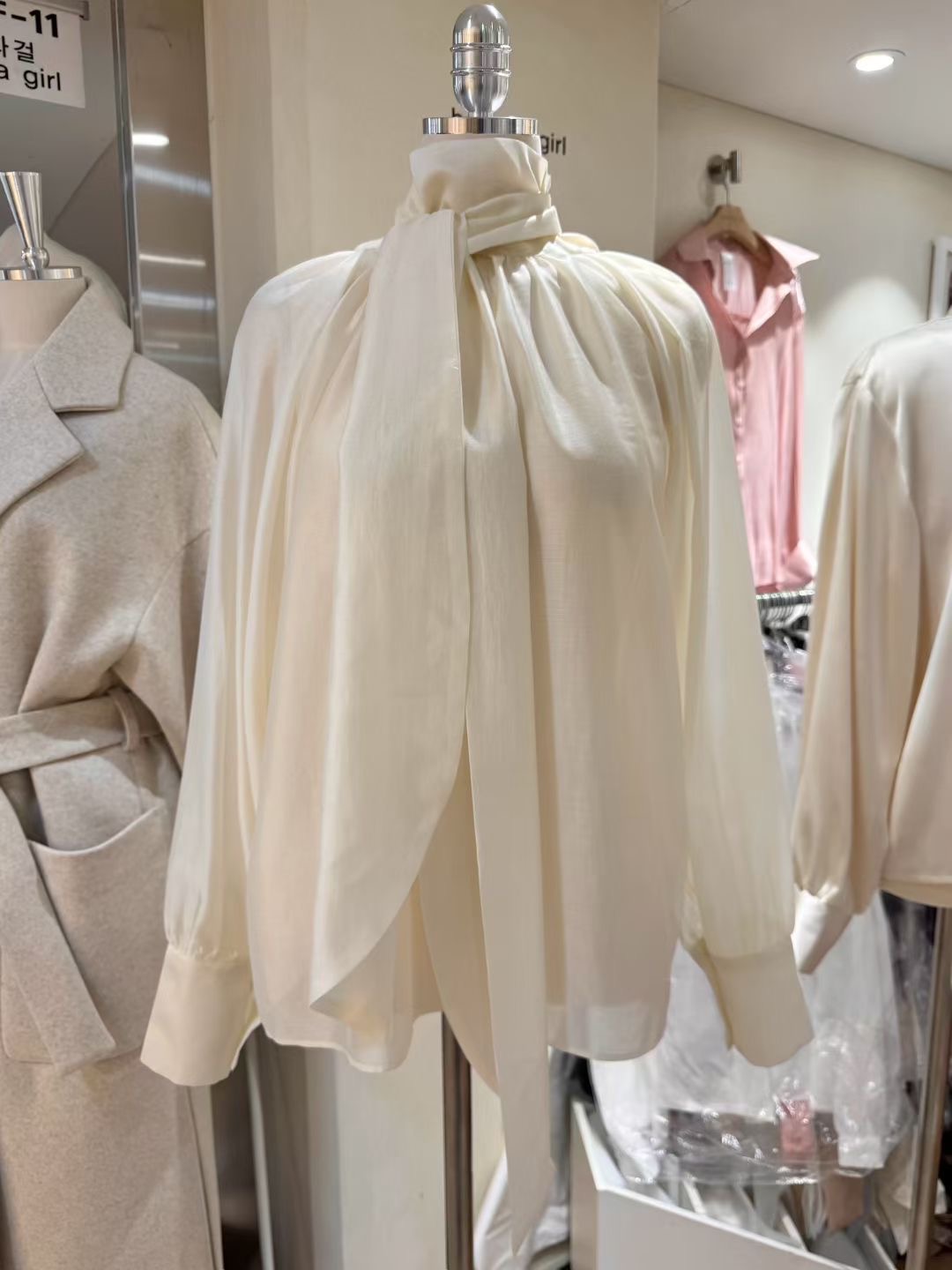 BARBARA GIRL韓國直郵實拍女裝新款職業襯衫蕾絲衫天絲系帶BARBARA GIRL襯衫/蕾絲衫圖色1