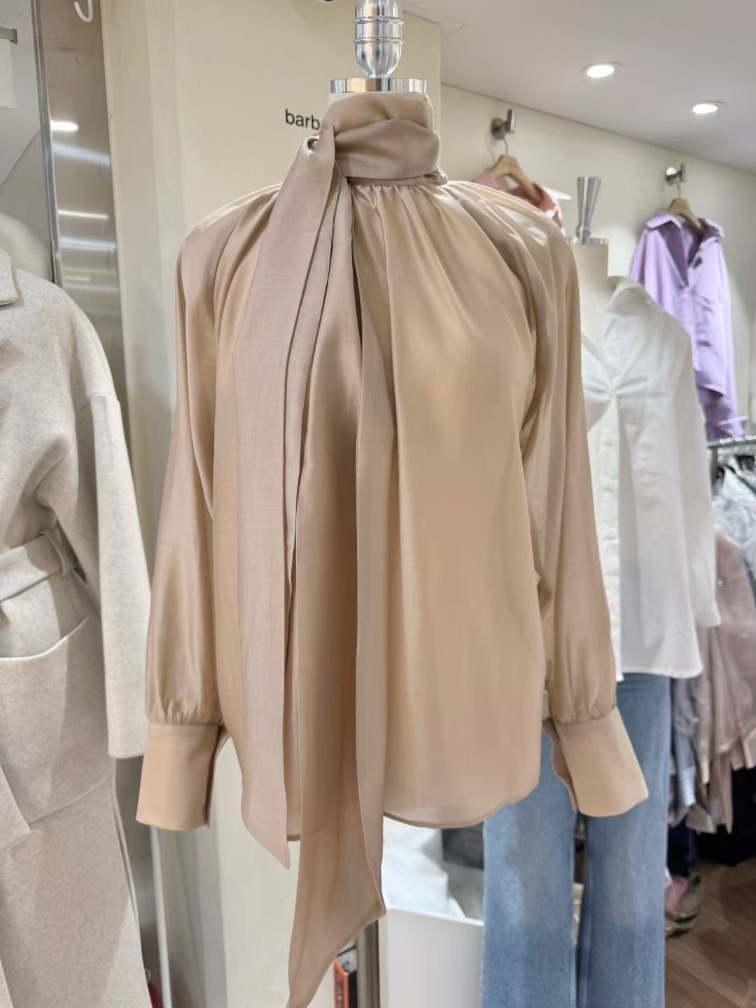 BARBARA GIRL韓國直郵實拍女裝新款職業襯衫蕾絲衫天絲系帶BARBARA GIRL襯衫/蕾絲衫圖色2