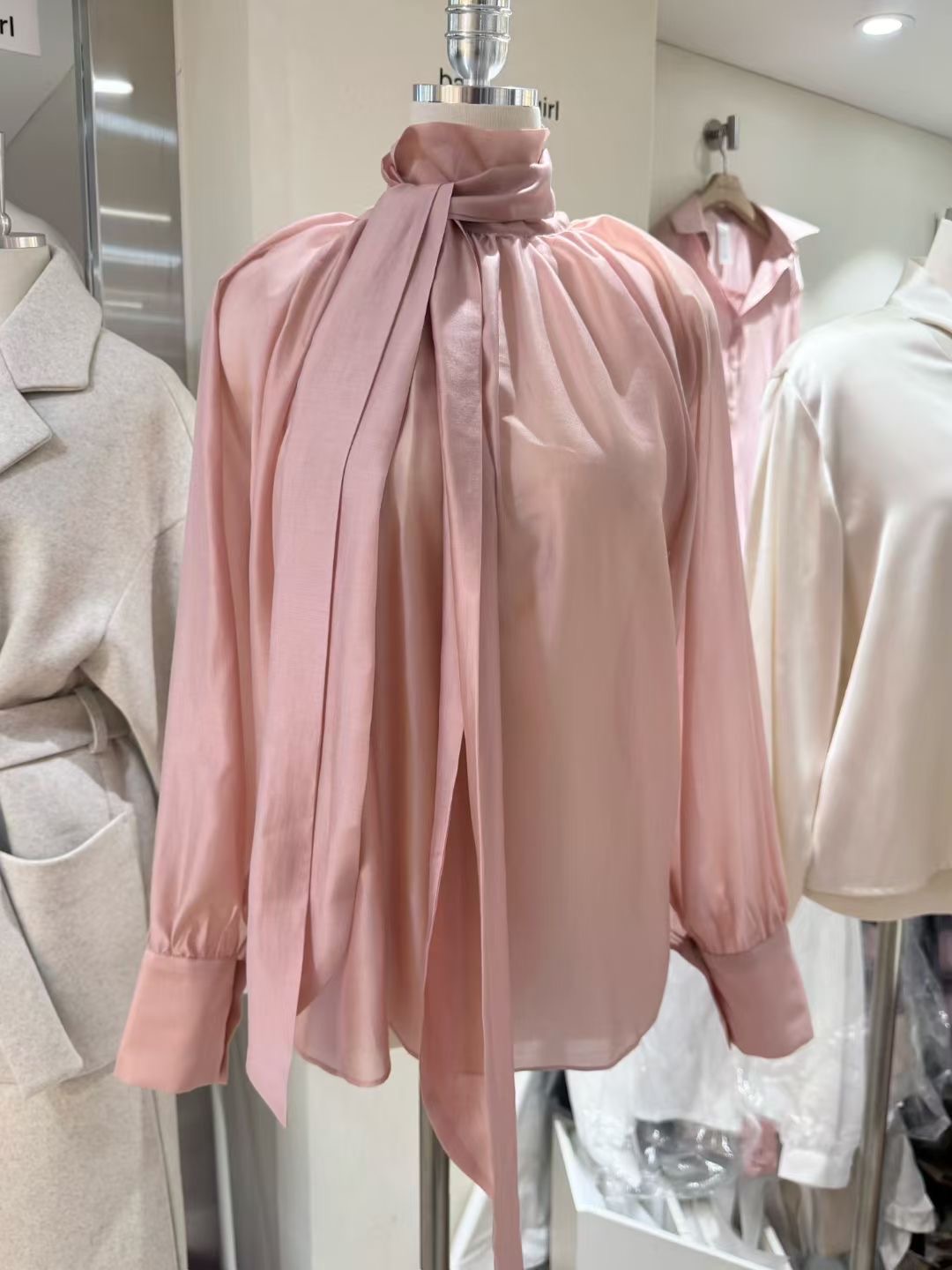 BARBARA GIRL韓國直郵實拍女裝新款職業襯衫蕾絲衫天絲系帶BARBARA GIRL襯衫/蕾絲衫圖色4