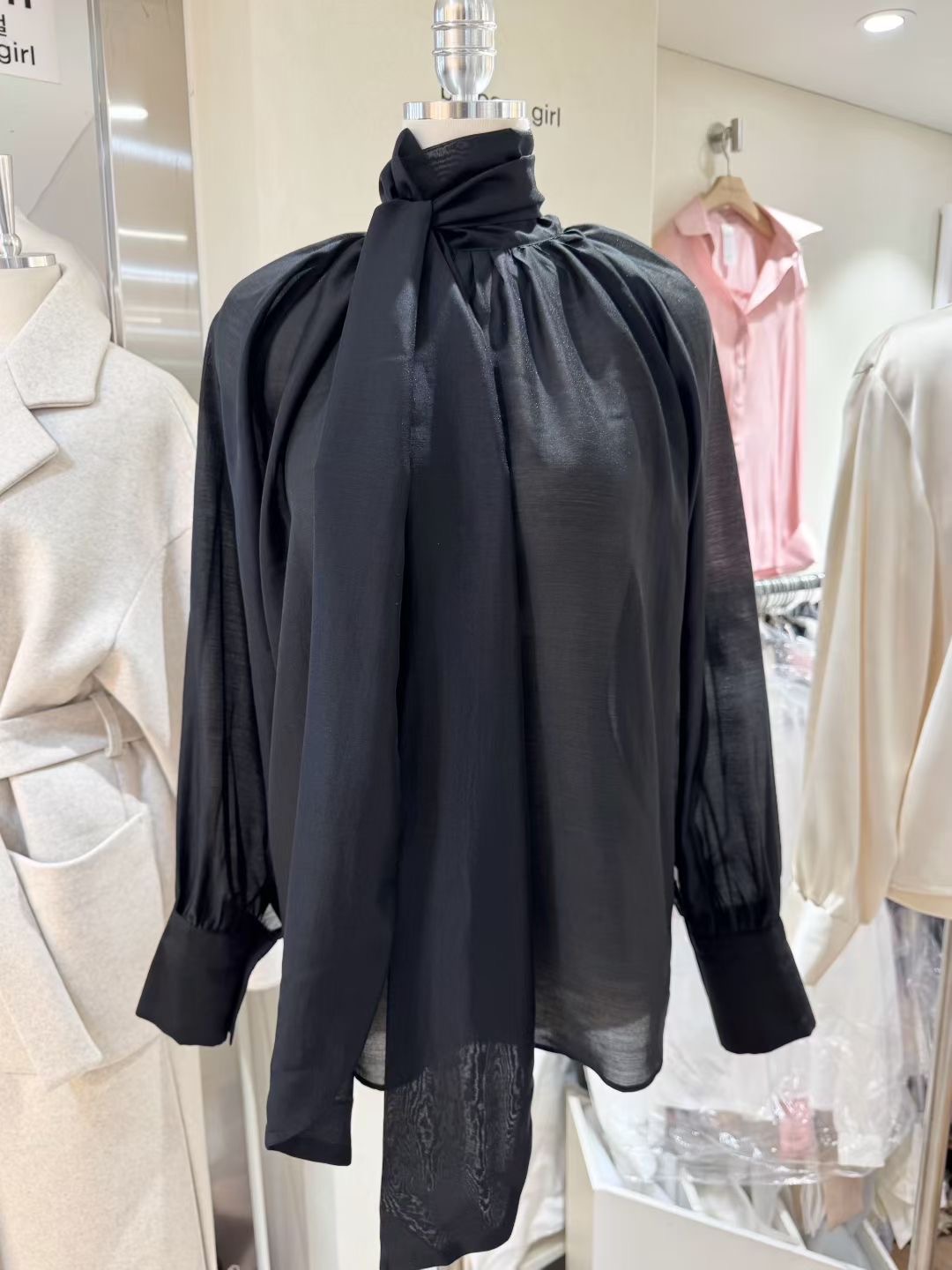 BARBARA GIRL韓國直郵實拍女裝新款職業襯衫蕾絲衫天絲系帶BARBARA GIRL襯衫/蕾絲衫圖色5