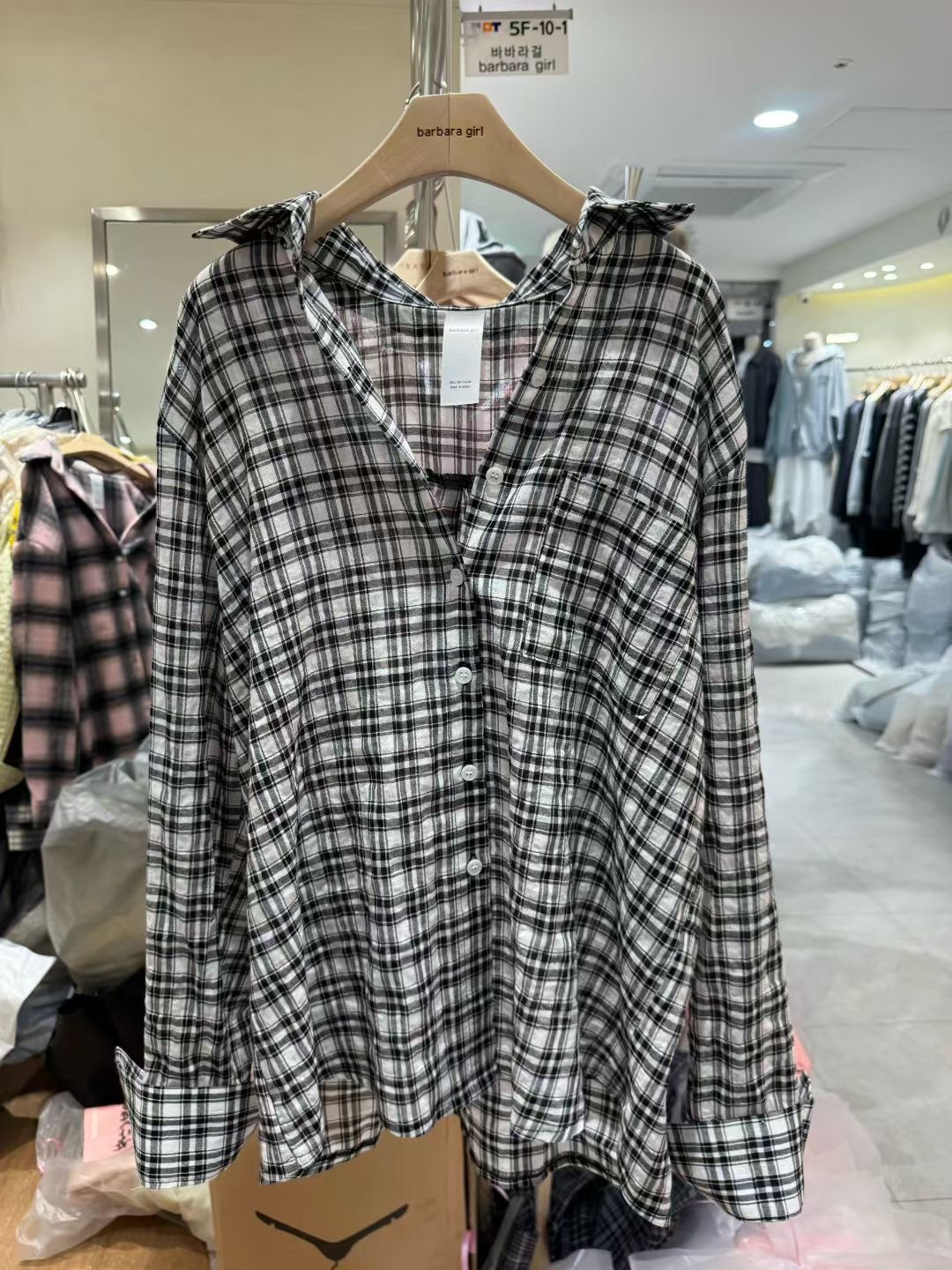 BARBARA GIRL韓國直郵實拍女裝新款熱賣推薦襯衫蕾絲衫格紋BARBARA GIRL襯衫/蕾絲衫圖色1