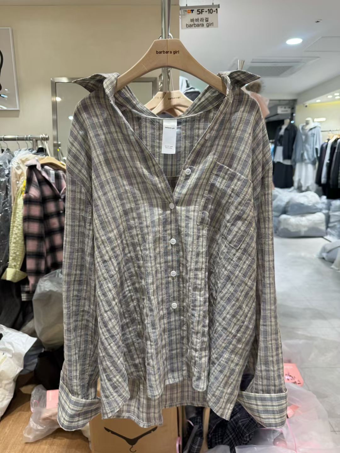 BARBARA GIRL韓國直郵實拍女裝新款熱賣推薦襯衫蕾絲衫格紋BARBARA GIRL襯衫/蕾絲衫圖色2