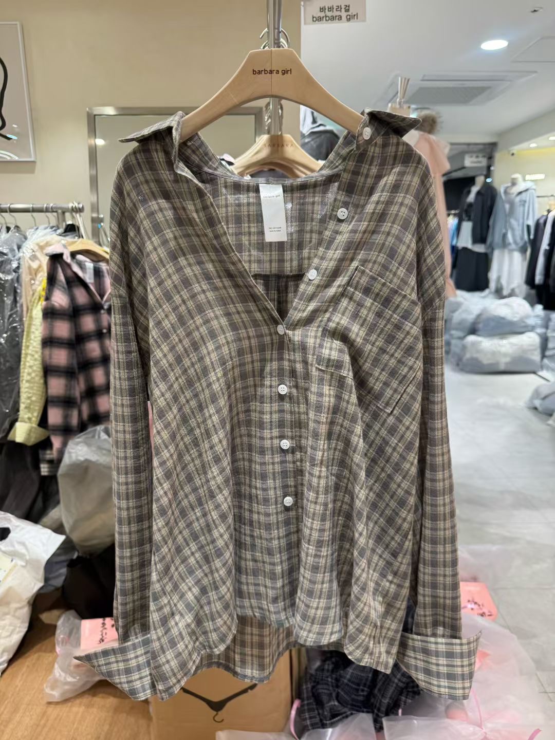 BARBARA GIRL韓國直郵實拍女裝新款熱賣推薦襯衫蕾絲衫格紋BARBARA GIRL襯衫/蕾絲衫圖色3