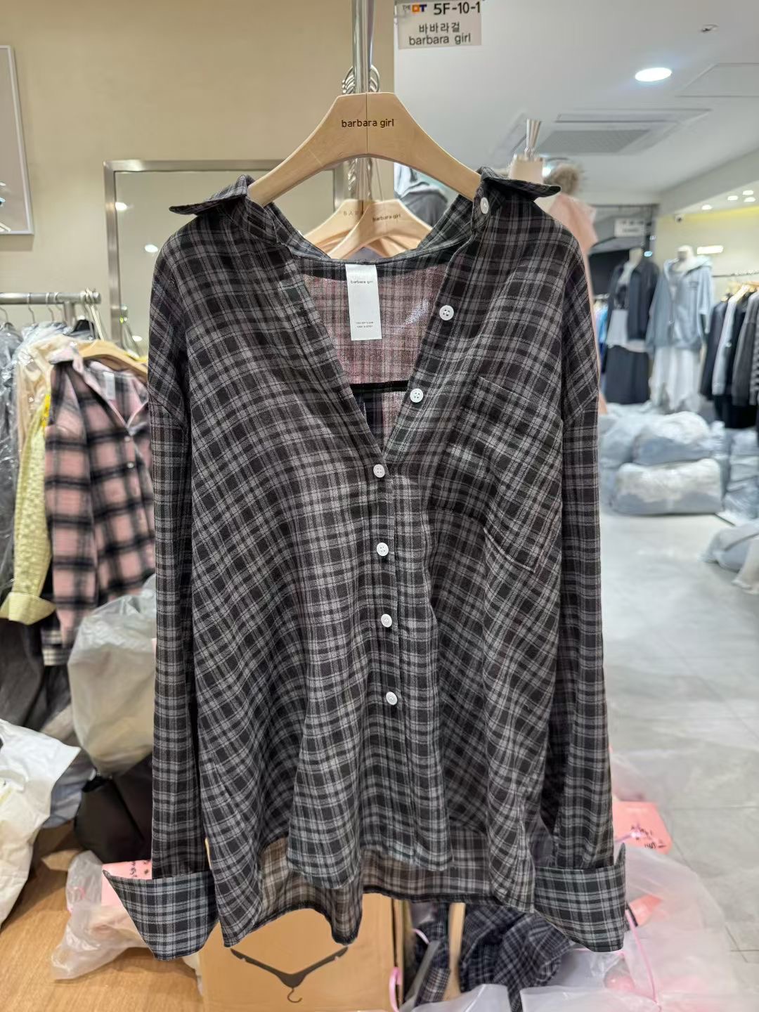 BARBARA GIRL韓國直郵實拍女裝新款熱賣推薦襯衫蕾絲衫格紋BARBARA GIRL襯衫/蕾絲衫圖色4