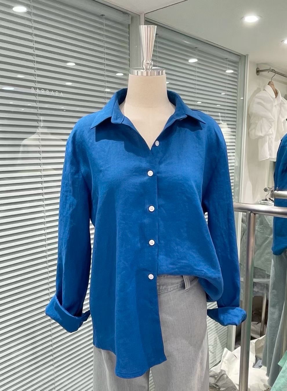 BARBARA GIRL韓國東大門直郵女士新品時尚襯衫蕾絲衫亞麻BARBARA GIRL襯衫/蕾絲衫圖色6