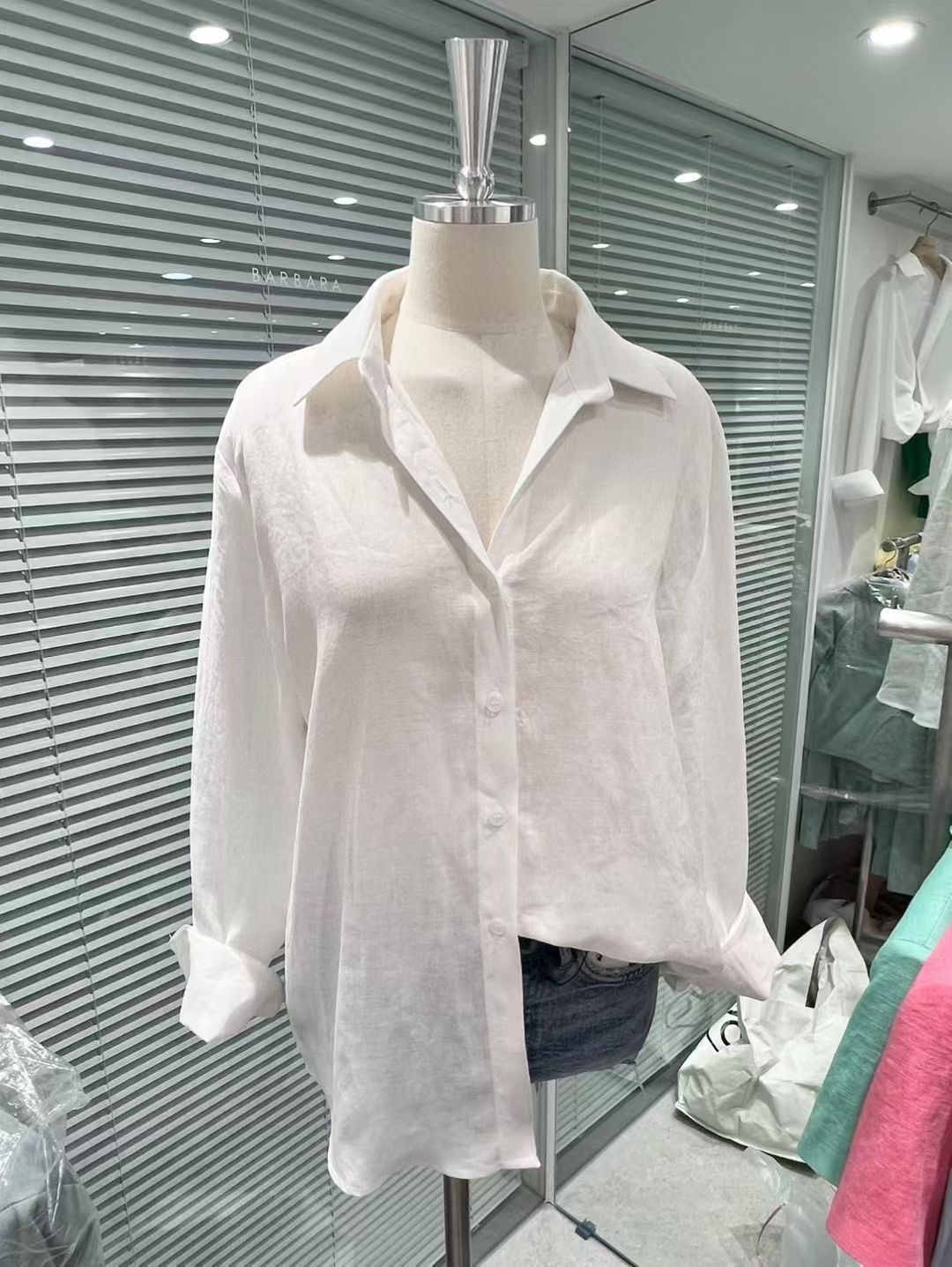 BARBARA GIRL韓國東大門直郵女士新品時尚襯衫蕾絲衫亞麻BARBARA GIRL襯衫/蕾絲衫圖色7