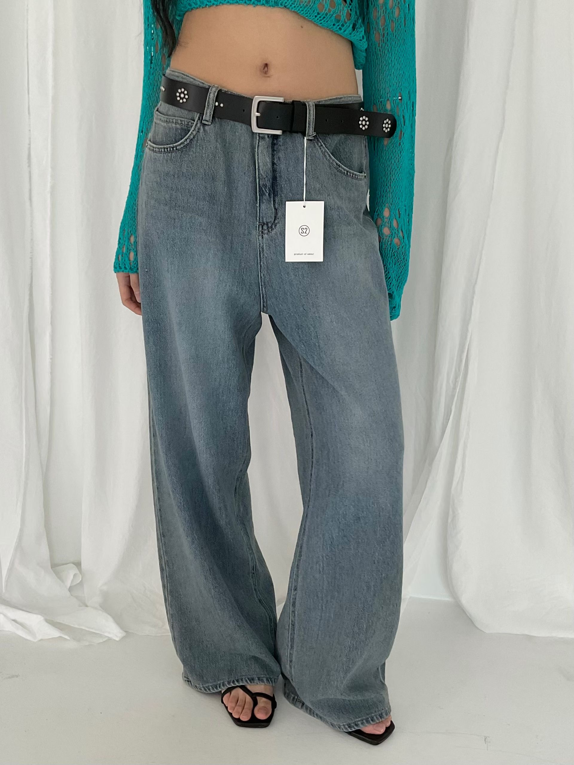 s.2.0韓國東大門直郵女裝新款職業26春夏時尚休閑牛仔褲s.2.0牛仔褲