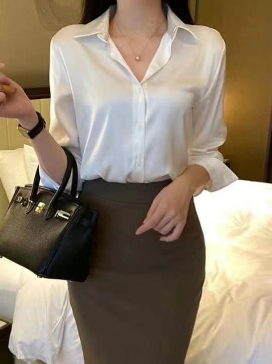 BARBARA GIRL韓國東大門代購女士新款人氣襯衫蕾絲衫絲質緞面BARBARA GIRL襯衫/蕾絲衫圖色6