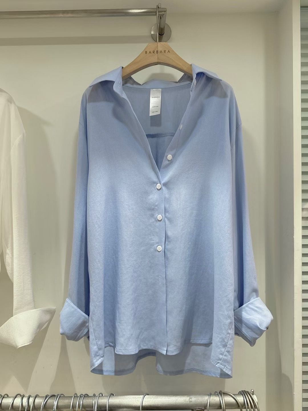 BARBARA GIRL韓國代購女裝新款人氣襯衫蕾絲衫天絲亞麻亞麻布BARBARA GIRL襯衫/蕾絲衫圖色1