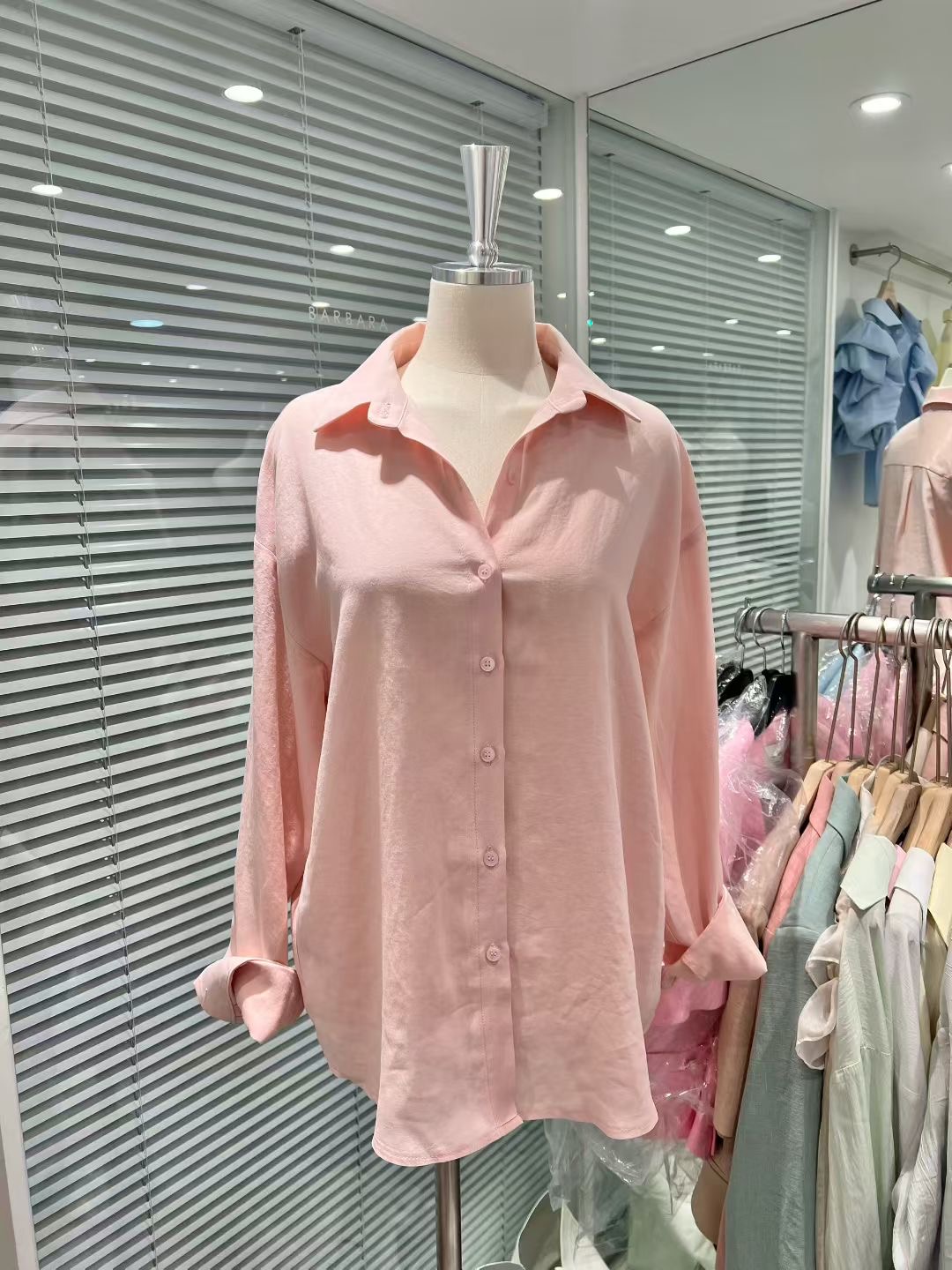 BARBARA GIRL韓國代購女裝新款人氣襯衫蕾絲衫天絲亞麻亞麻布BARBARA GIRL襯衫/蕾絲衫圖色3