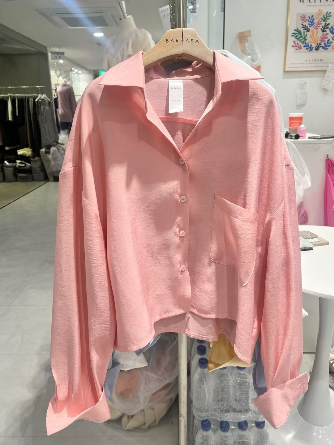 BARBARA GIRL韓國代購女裝新款職業推薦襯衫蕾絲衫短款寬松BARBARA GIRL襯衫/蕾絲衫圖色3