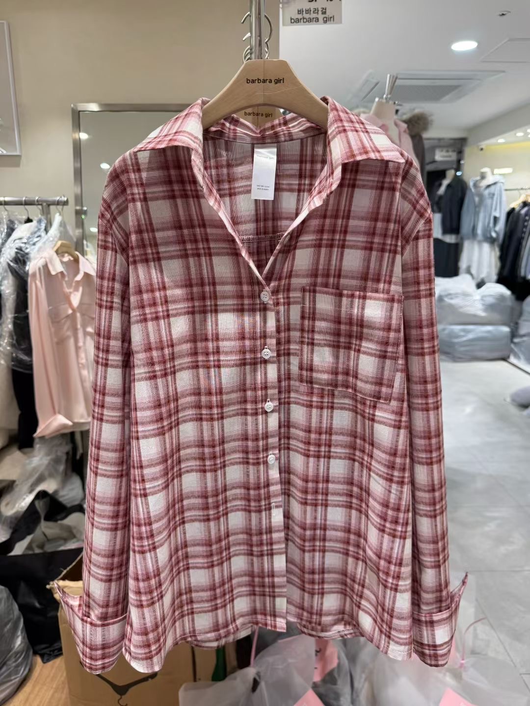 BARBARA GIRL韓國東大門直郵女士新款休閑襯衫蕾絲衫格紋BARBARA GIRL襯衫/蕾絲衫圖色2