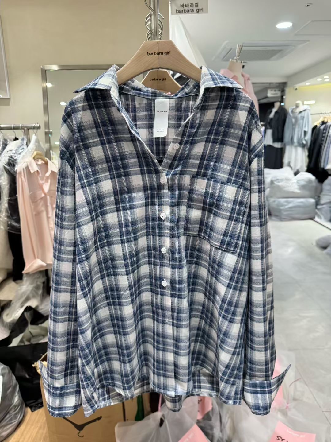 BARBARA GIRL韓國東大門直郵女士新款休閑襯衫蕾絲衫格紋BARBARA GIRL襯衫/蕾絲衫圖色3