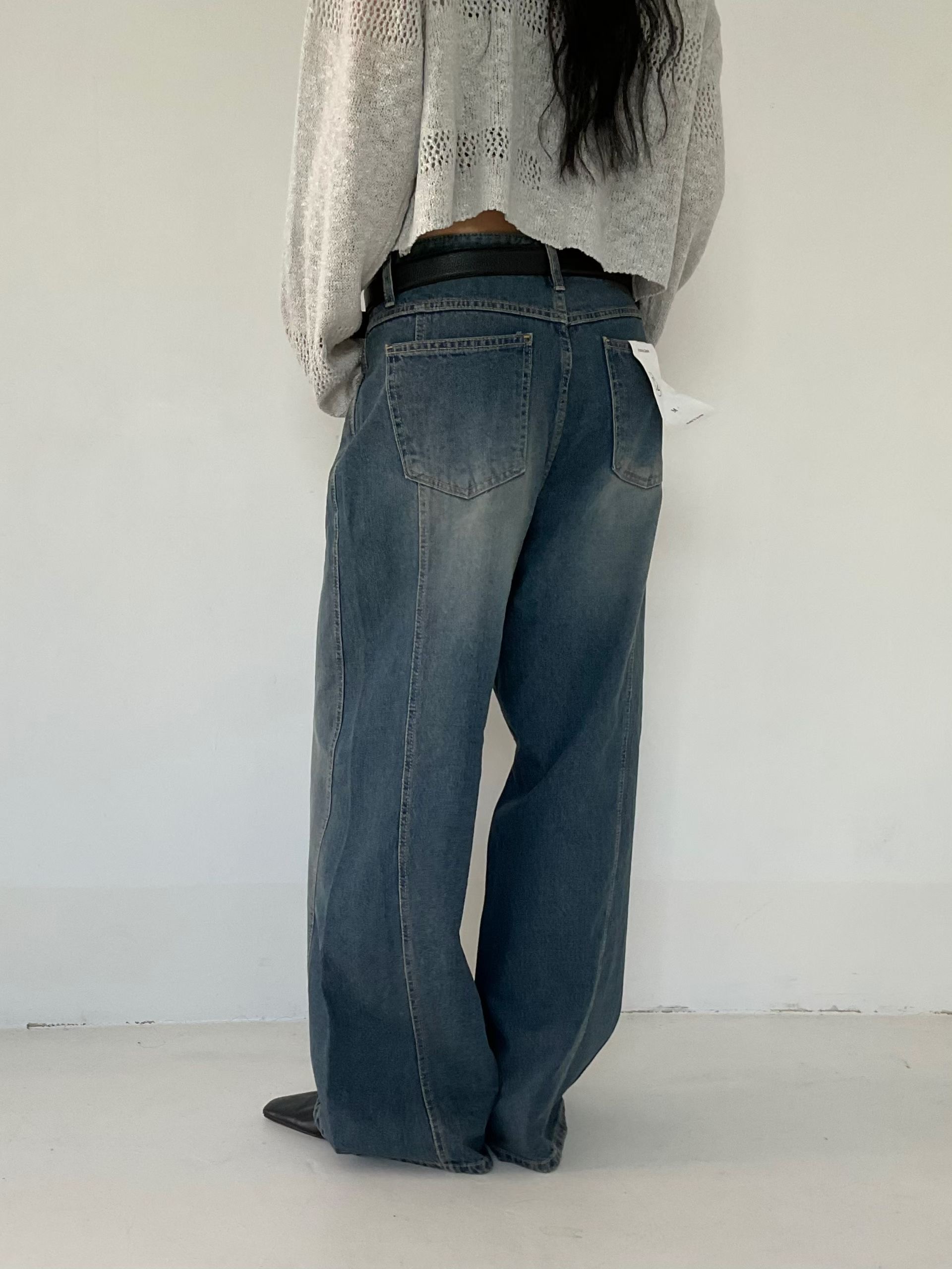 s.2.0韓國直郵女士新款休閑推薦26春夏職業牛仔褲不含腰帶s.2.0牛仔褲