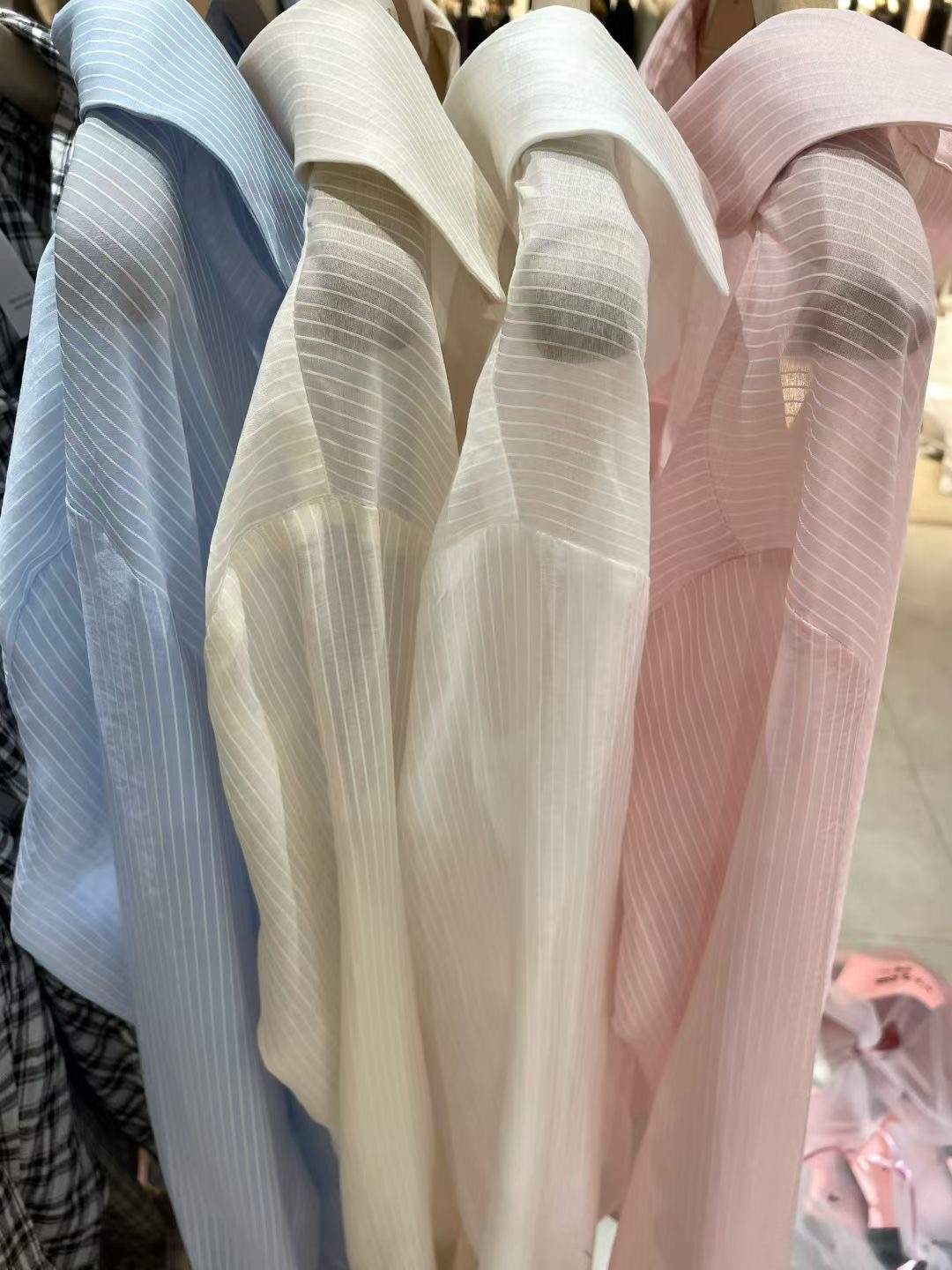 BARBARA GIRL韓國直郵實拍女士新款休閑襯衫蕾絲衫天絲條紋BARBARA GIRL襯衫/蕾絲衫