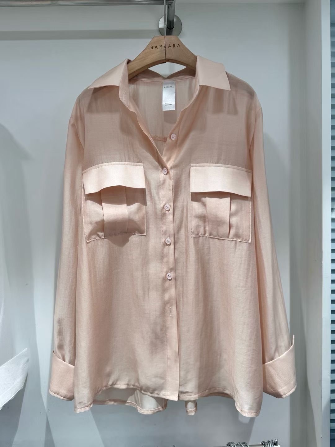 BARBARA GIRL韓國直郵實拍女裝新款時尚襯衫蕾絲衫口袋天絲BARBARA GIRL襯衫/蕾絲衫圖色3