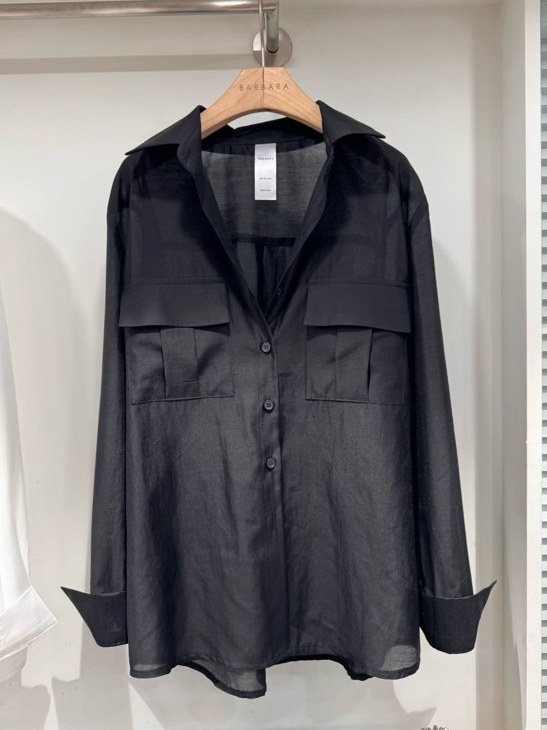 BARBARA GIRL韓國直郵實拍女裝新款時尚襯衫蕾絲衫口袋天絲BARBARA GIRL襯衫/蕾絲衫圖色5