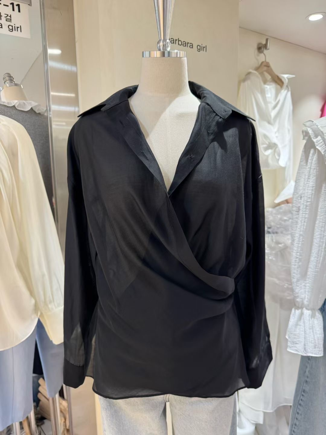 BARBARA GIRL韓國直郵實拍女士新款熱賣時尚襯衫蕾絲衫天絲BARBARA GIRL襯衫/蕾絲衫圖色2