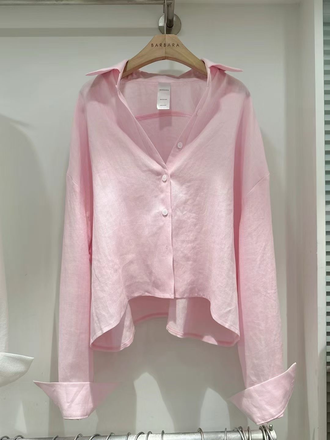 BARBARA GIRL韓國代購女裝新款人氣襯衫蕾絲衫不含內搭短款寬松BARBARA GIRL襯衫/蕾絲衫圖色3