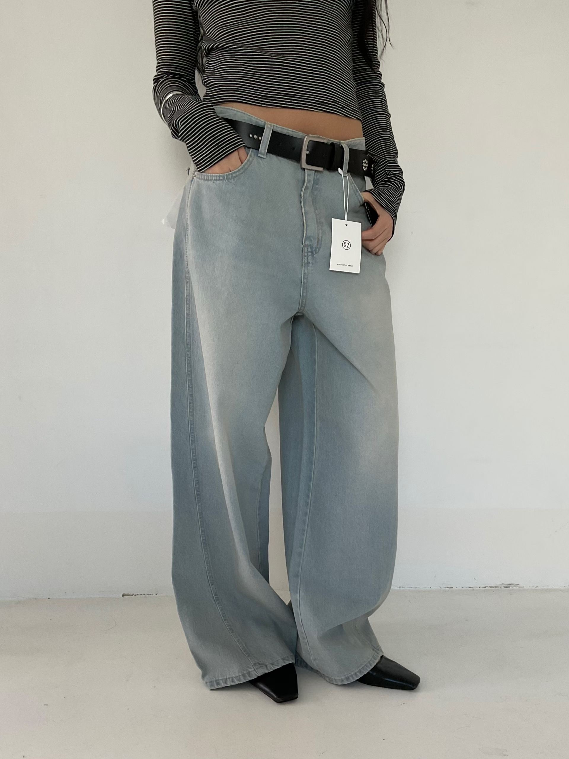 s.2.0韓國東大門代購女士新品26春夏職業時尚休閑牛仔褲s.2.0牛仔褲