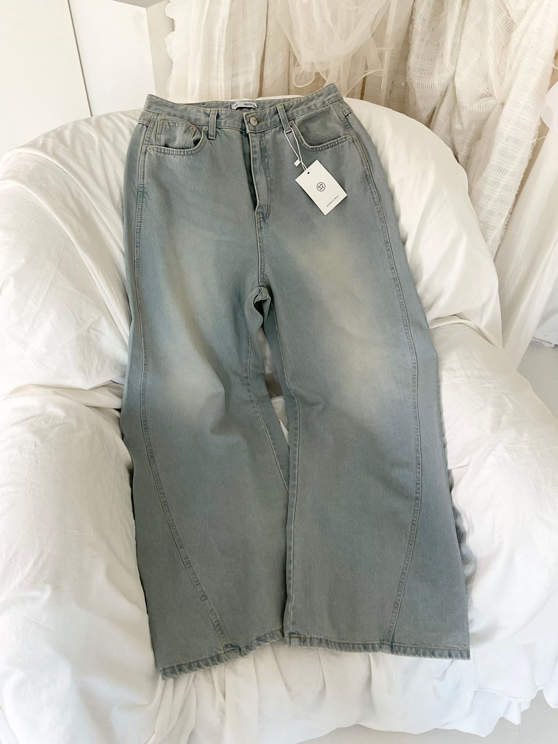 s.2.0韓國東大門代購女士新品26春夏職業時尚休閑牛仔褲s.2.0牛仔褲圖色1