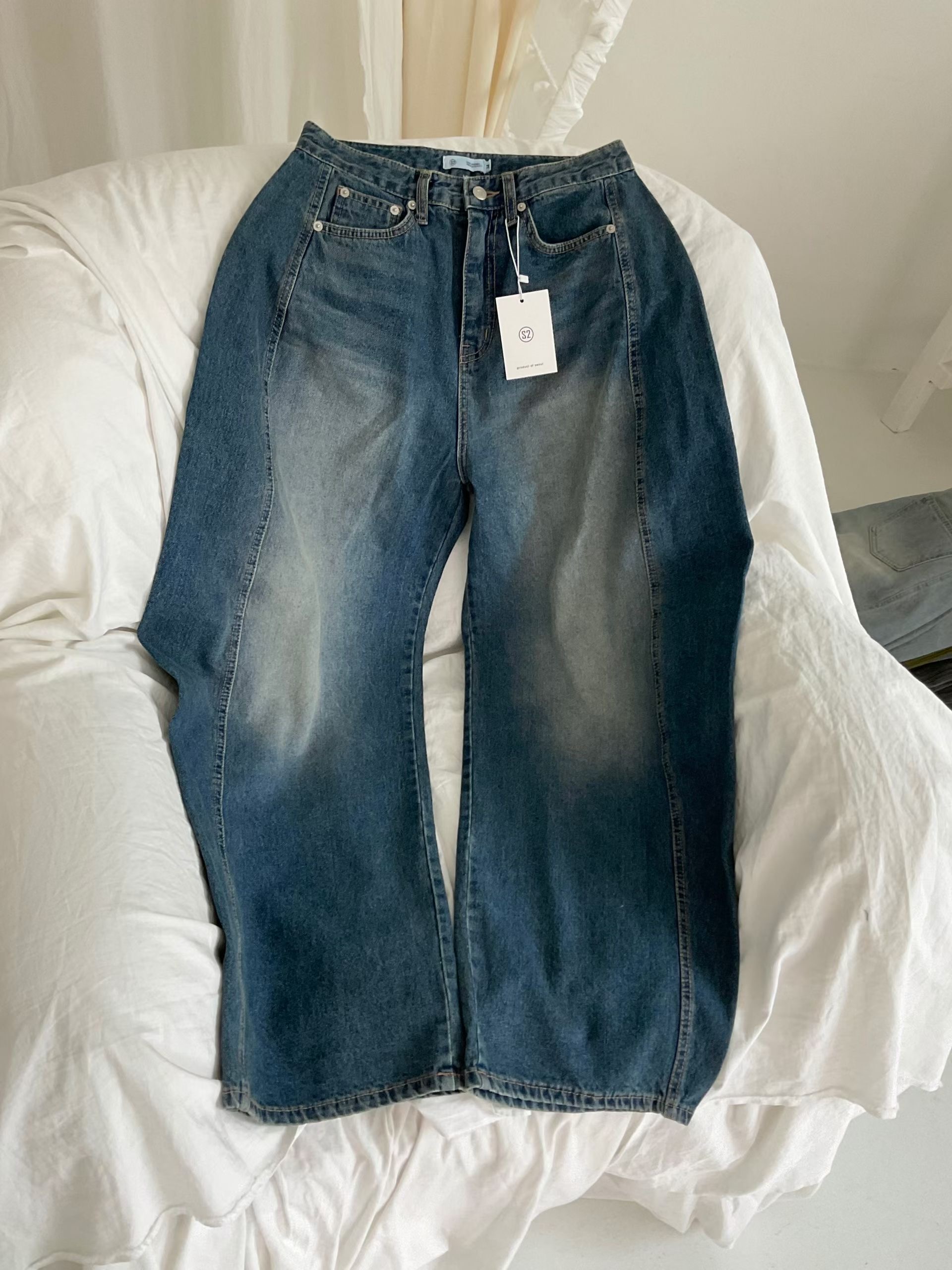 s.2.0韓國直郵實拍女士新款人氣推薦休閑職業26春夏牛仔褲s.2.0牛仔褲圖色1