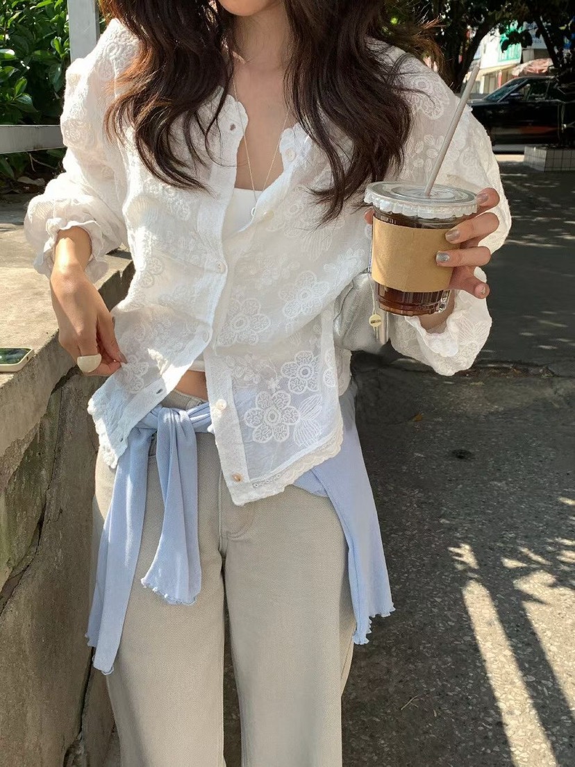 CORAL韓國東大門直郵女裝新款熱賣26春夏推薦時尚襯衫蕾絲衫CORAL襯衫/蕾絲衫